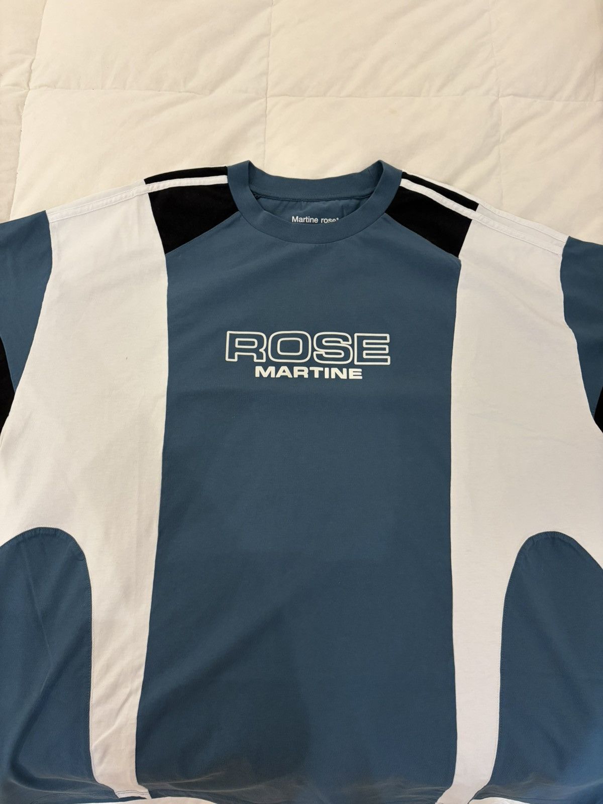 Martine Rose blue oversized panelled t-shirt Size L