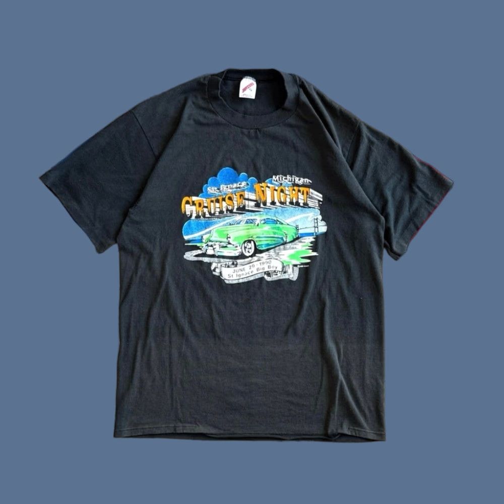 Jerzees VINTAGE 1990 Cruise Night Hot Rod Car T-Shirt Size L Jerzees Men Black 90s Cars Shirt Size US L / EU 52-54 / 3 - 1 Thumbnail