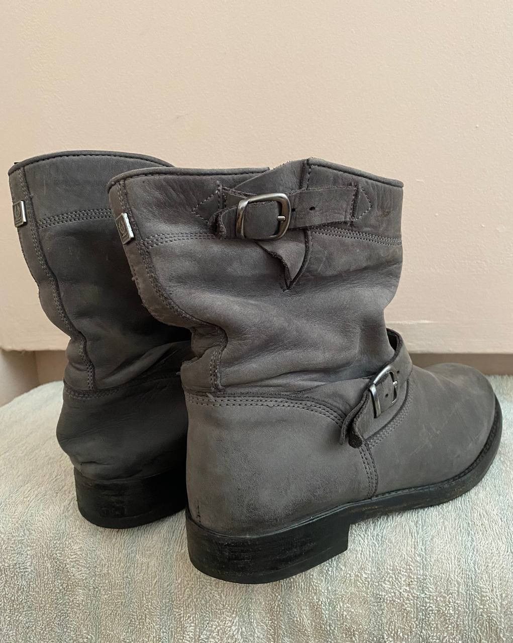 Belstaff × Vintage 🔥 BELSTAFF Women's Gray Leather Biker Boots Size US 6 / IT 36 - 11 Thumbnail