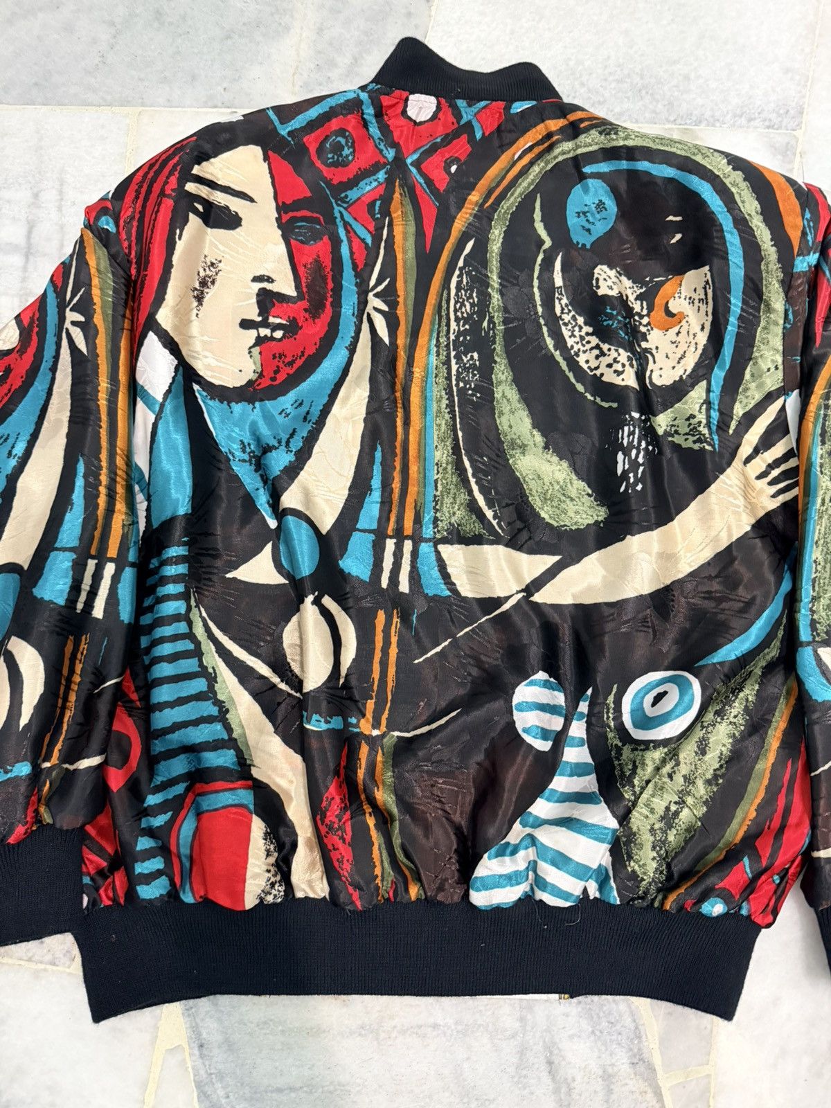 Vintage Rare Vintage 80s 90s Abstract Art Bomber Jacket Size US L / EU 52-54 / 3 - 4 Thumbnail