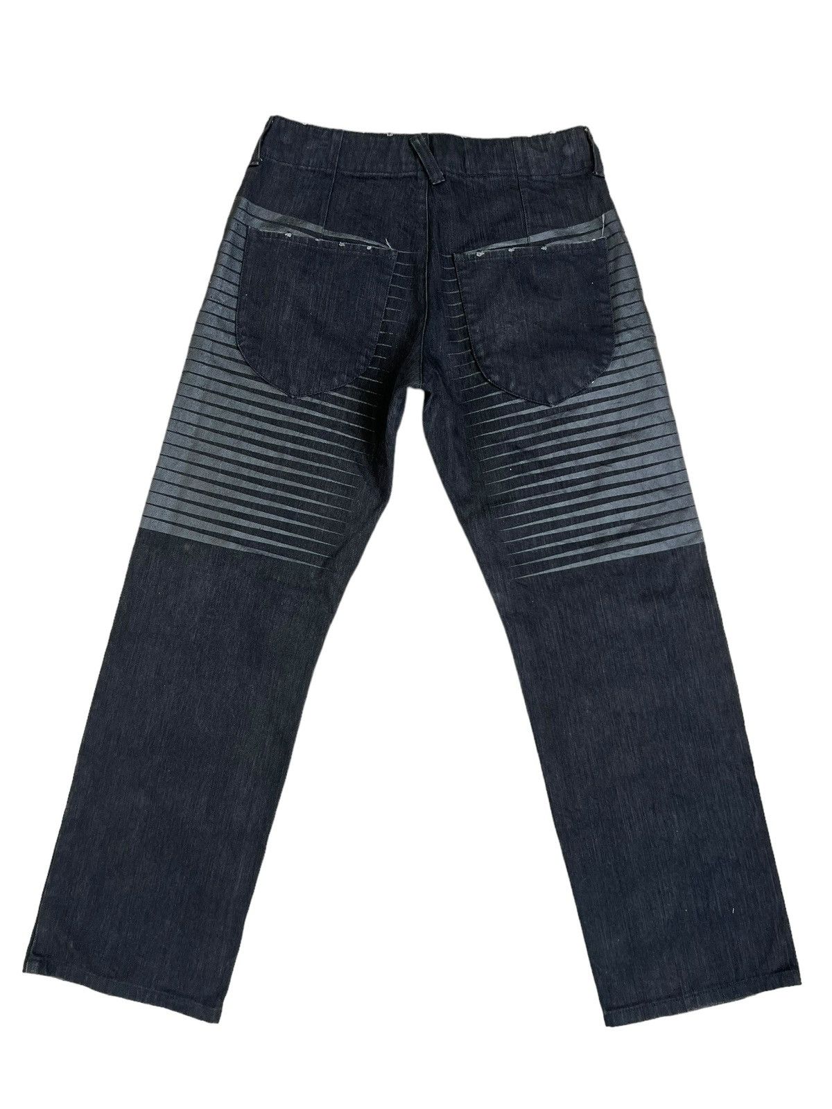 Vintage LUZ Life Under Zen Japan Stripe Distress Denim Jeans Size US 31 - 2 Thumbnail