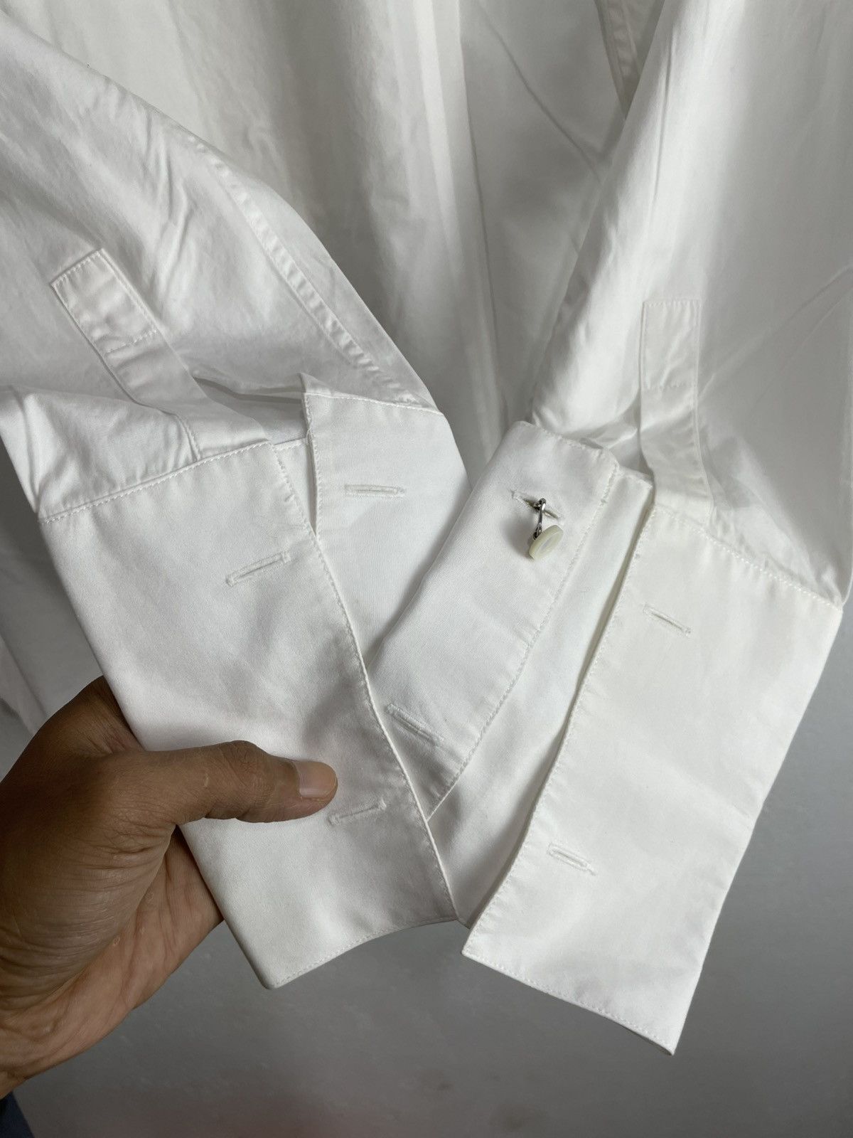 Dior Dior White Shirt With Front silver button Size S / US 4 / IT 40 - 8 Thumbnail