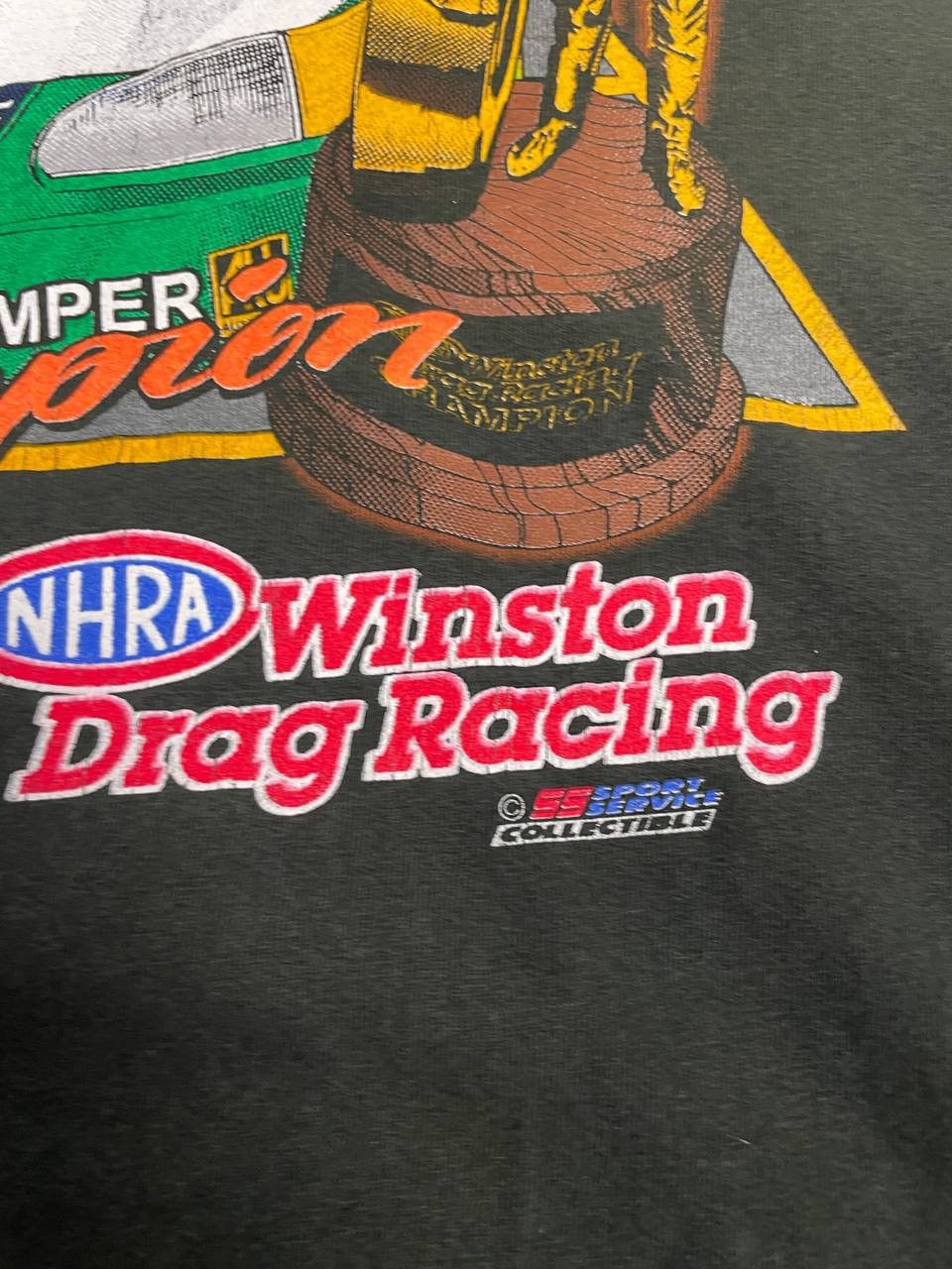 Formula 1 Vintage John Force Excessive Force ] Drag Racing T-Shirt 90s Size US XL / EU 56 / 4 - 10 Thumbnail