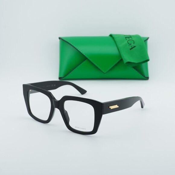 Bottega Veneta Bottega Veneta BV1409O 001 Eyeglasses Shiny Black 51mm Size ONE SIZE - 1 Thumbnail