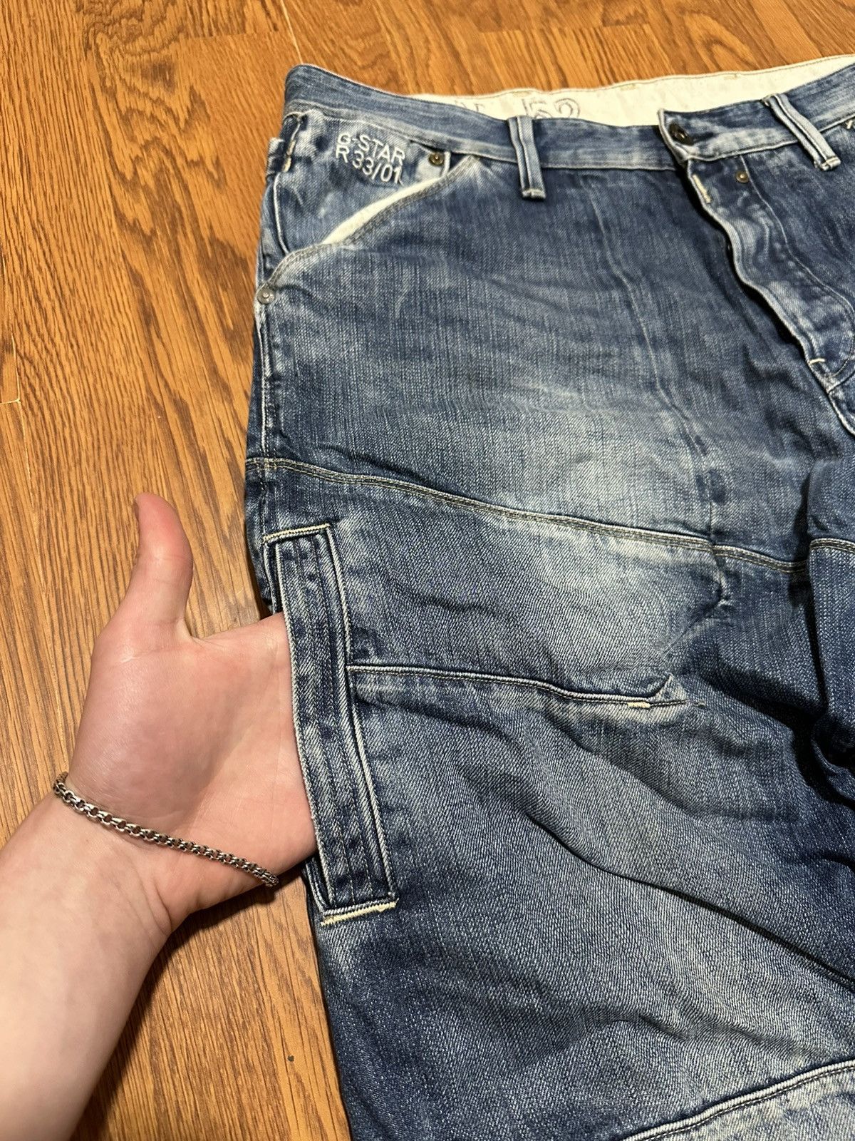 G-Star × If Six Was Nine × Vintage Vintage G Star Raw Waxed Jeans 33/01 Size US 36 / EU 52 - 6 Thumbnail