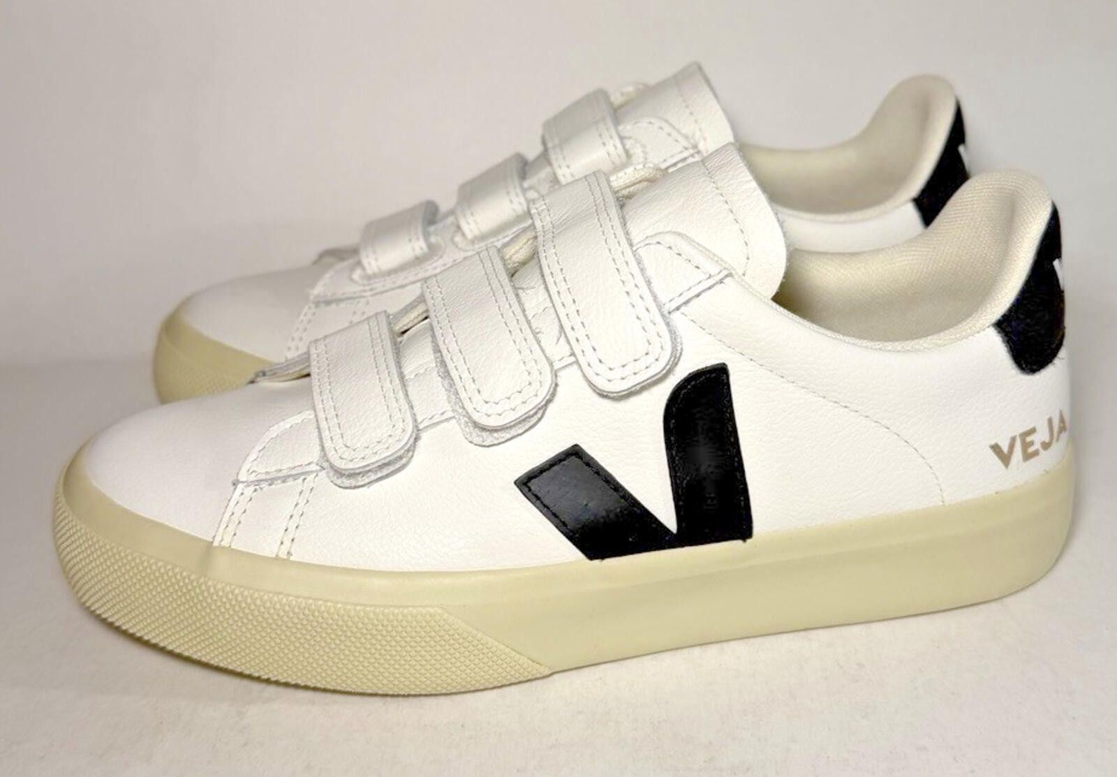 Veja VEJA Recife Leather Low Top Hook & Loop Sneaker Shoes White Size US 5 / IT 35 - 1 Thumbnail