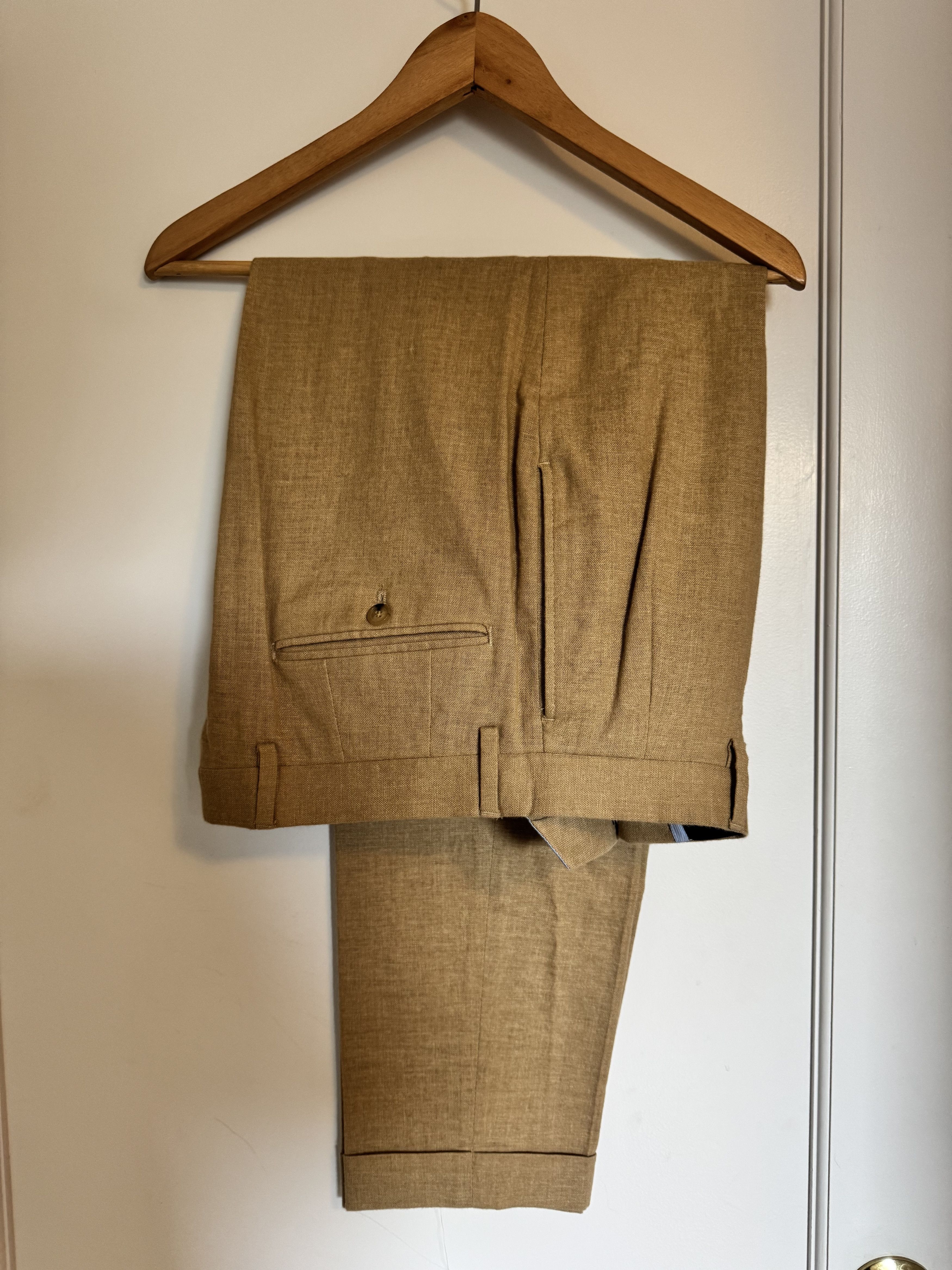 Other Octobre Editions • Straw Cotton Trousers • FR44 / US W35 Size US 34 / EU 50 - 2 Thumbnail