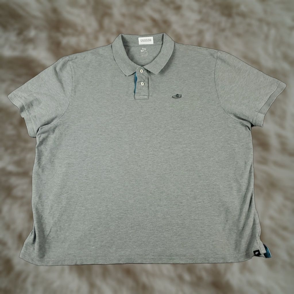 Nike Nike Polo Shirt 3XL Gray Cotton Casual Short Sleeve Mens Golf Activewear Size US XXL / EU 58 / 5 - 1 Thumbnail
