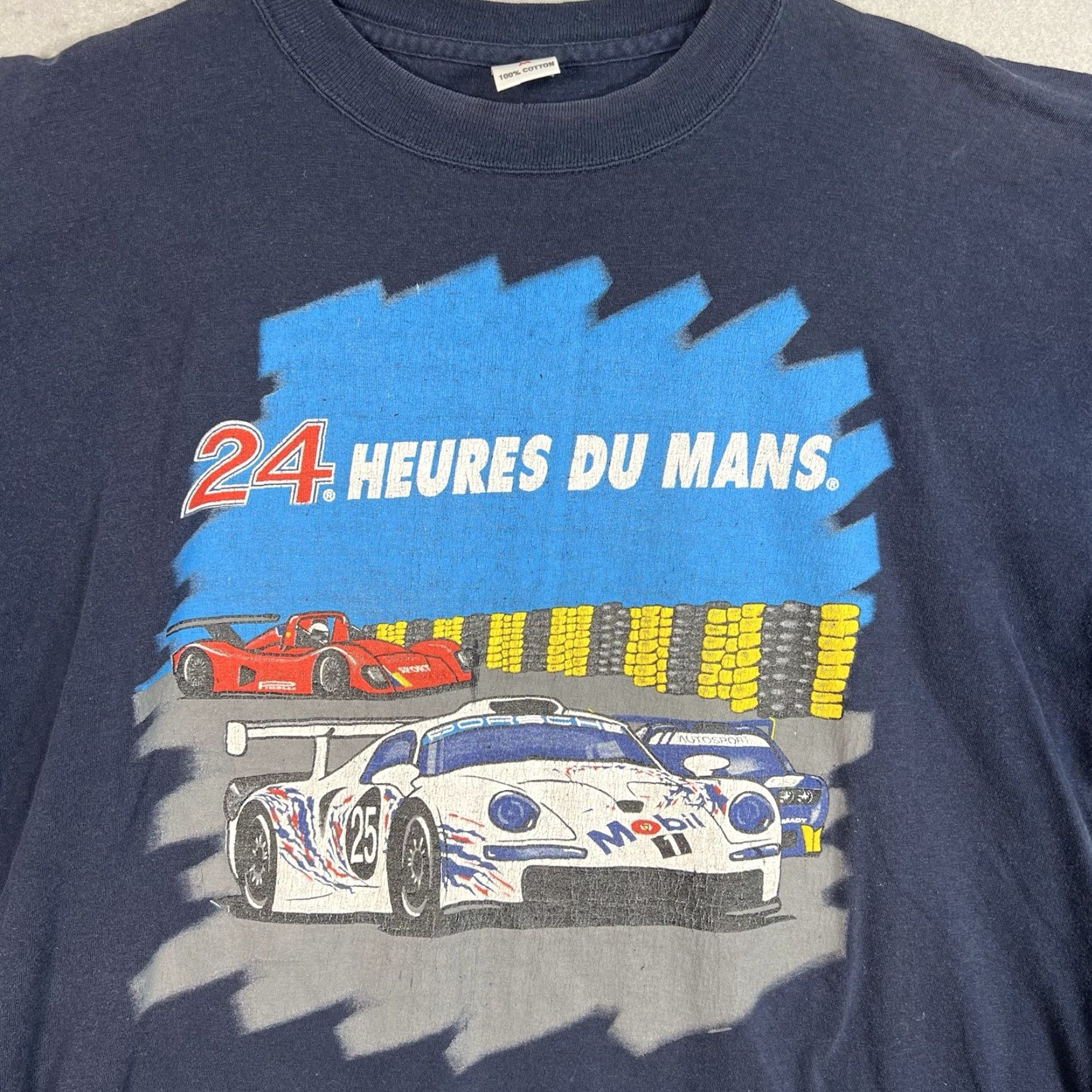 Vintage VINTAGE 90s Porsche 911 GT1 Racing Graphic Tee Adult Medium Blue Mens Size US M / EU 48-50 / 2 - 2 Thumbnail