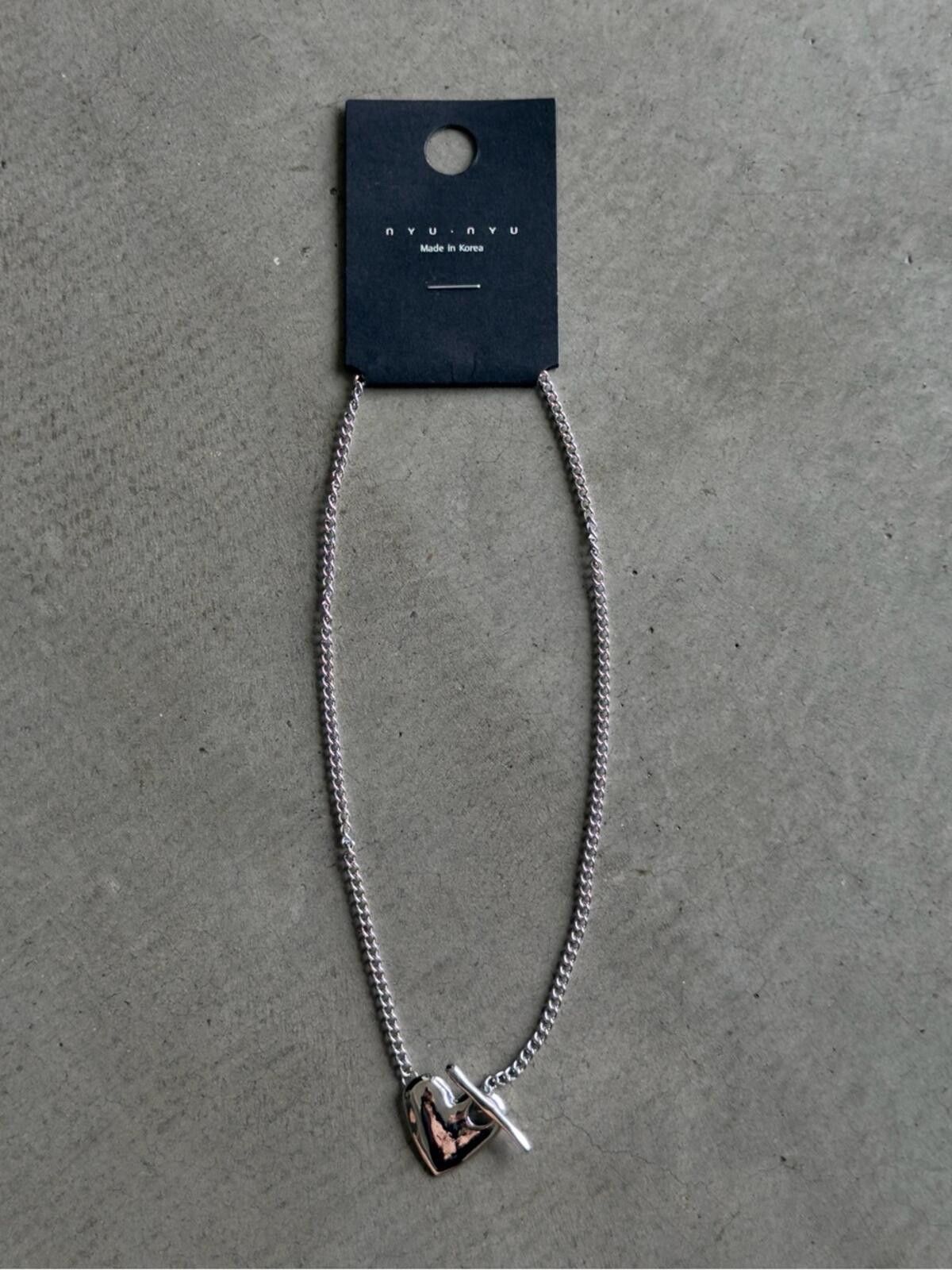 Other NyuNyu Korean Silver Heart Toggle Necklace / silver Size ONE SIZE - 2 Thumbnail
