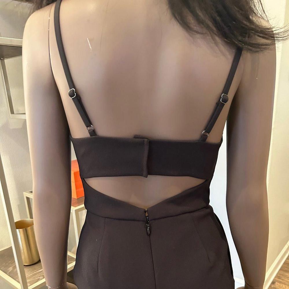 Bcbgmaxazria BCBG Maxazria Tailored Cropped Black Jumpsuit Size 26" / US 2 / IT 38 - 6 Thumbnail
