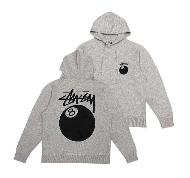 Stussy STUSSY GREY 8BALL HOODIE | Grailed