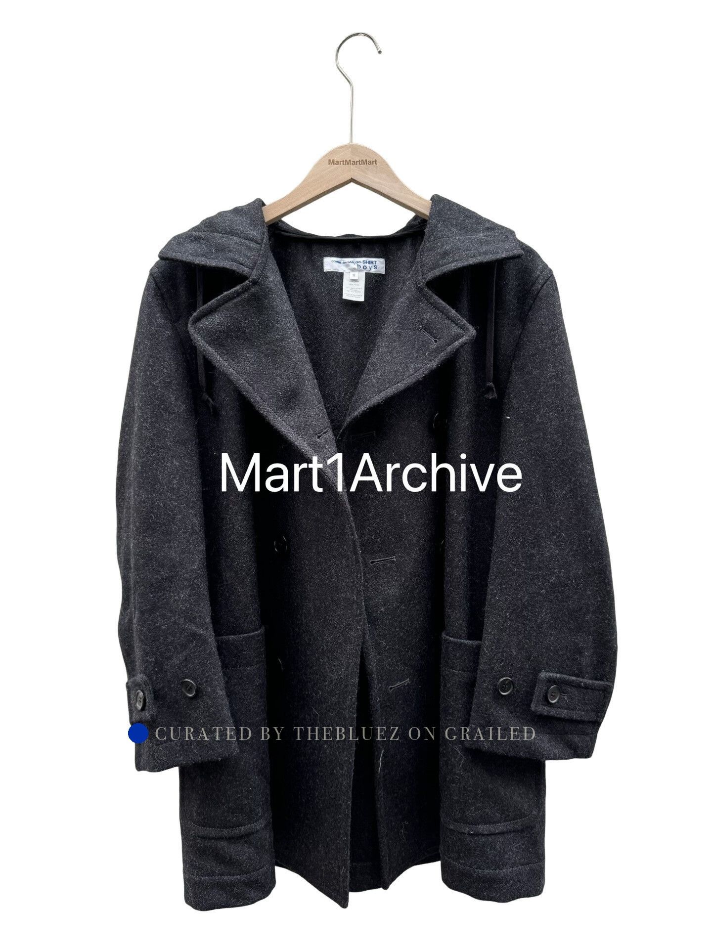 Comme des Garcons Wool Hooded Coat in Gray - Size M Size US M / EU 48-50 / 2 - 1 Thumbnail