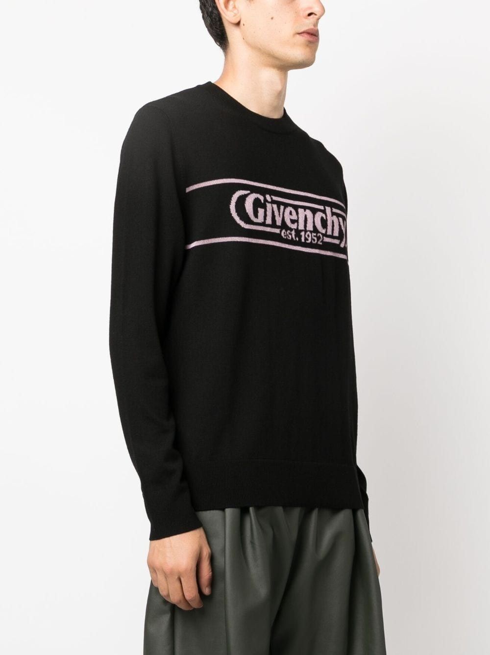 Givenchy o1srvl11e0824 Logo-Intarsia Wool Jumper in Black Size US M / EU 48-50 / 2 - 3 Thumbnail