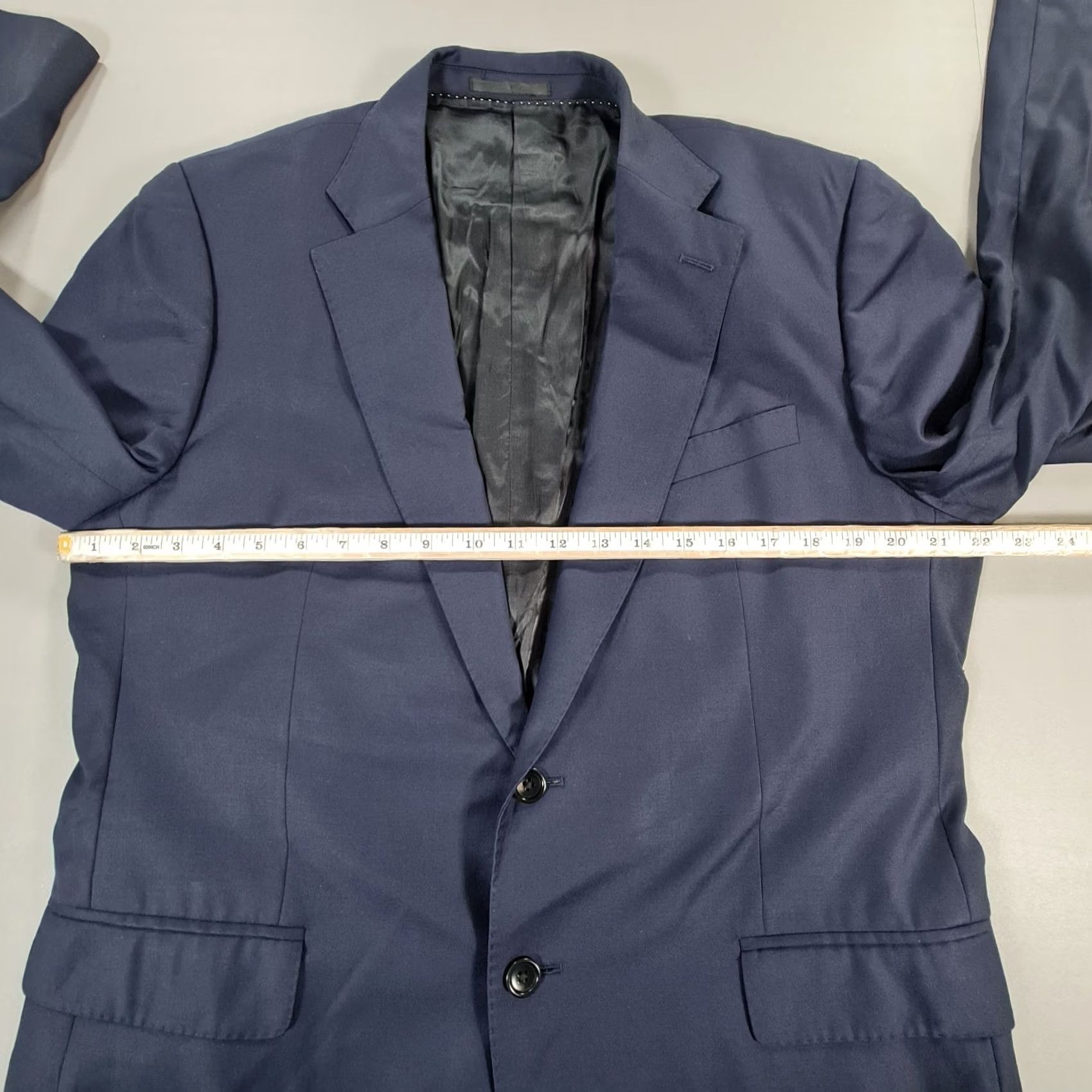 Jaeger Jaeger Mens Suit Jacket Navy Blue 42 R Wool Blazer Single-Breasted 2 Piece Formal Business Mens Size 42R - 6 Thumbnail