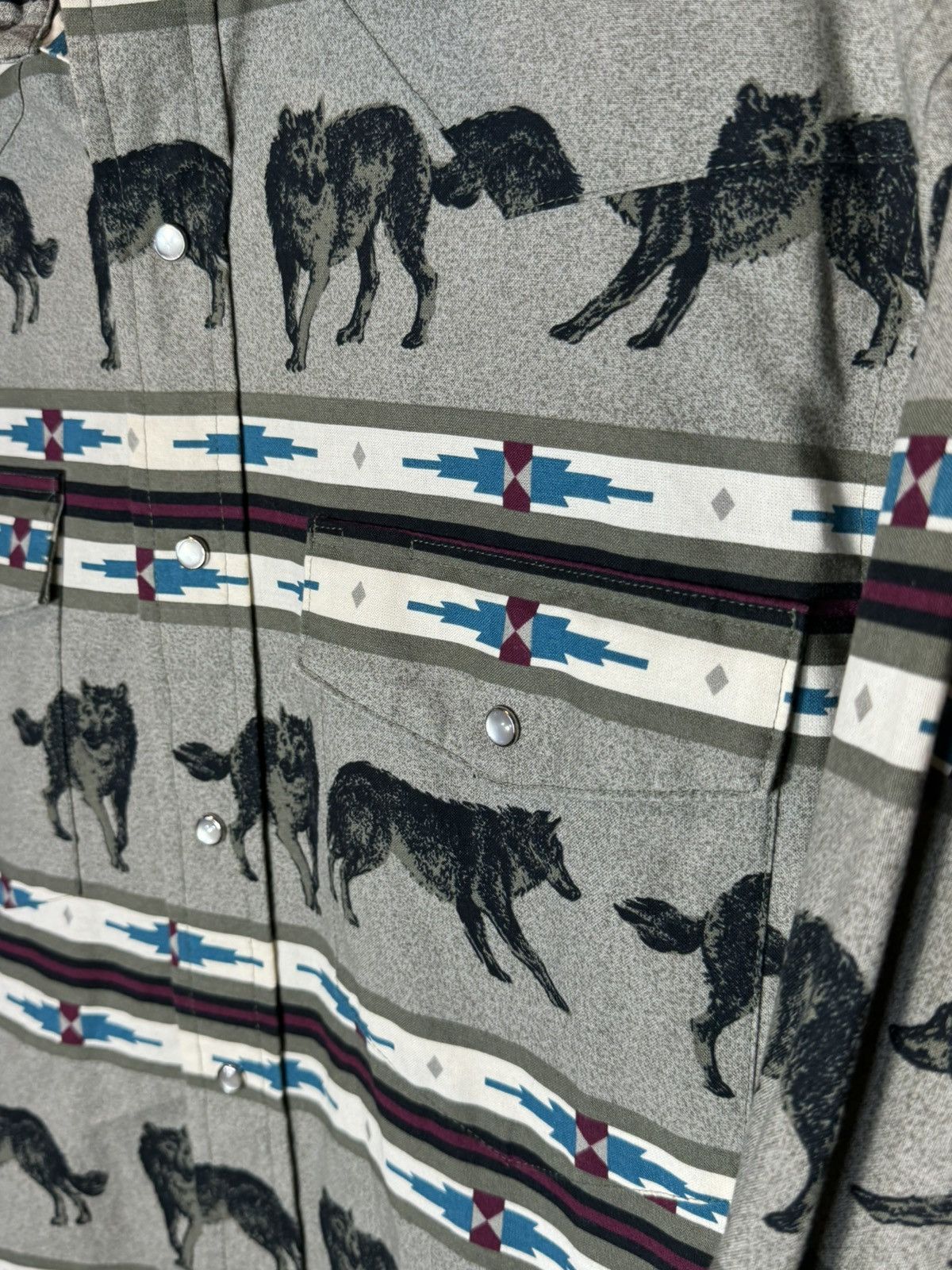 Vintage × Wrangler Vintage Aztec Wrangler Western Wear Shirt Size US S / EU 44-46 / 1 - 5 Thumbnail