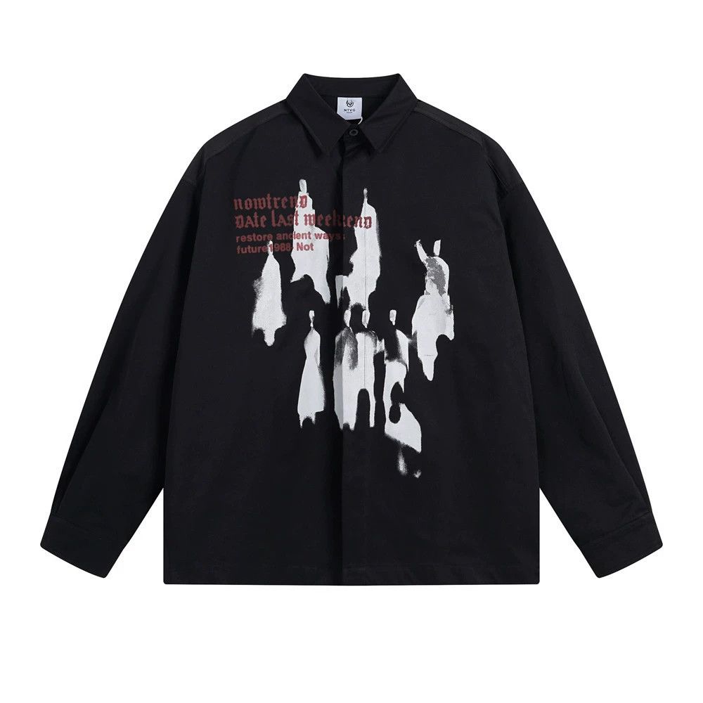Vintage Men's Japanese loose silhouette long-sleeved shirt Size US M / EU 48-50 / 2 - 1 Thumbnail