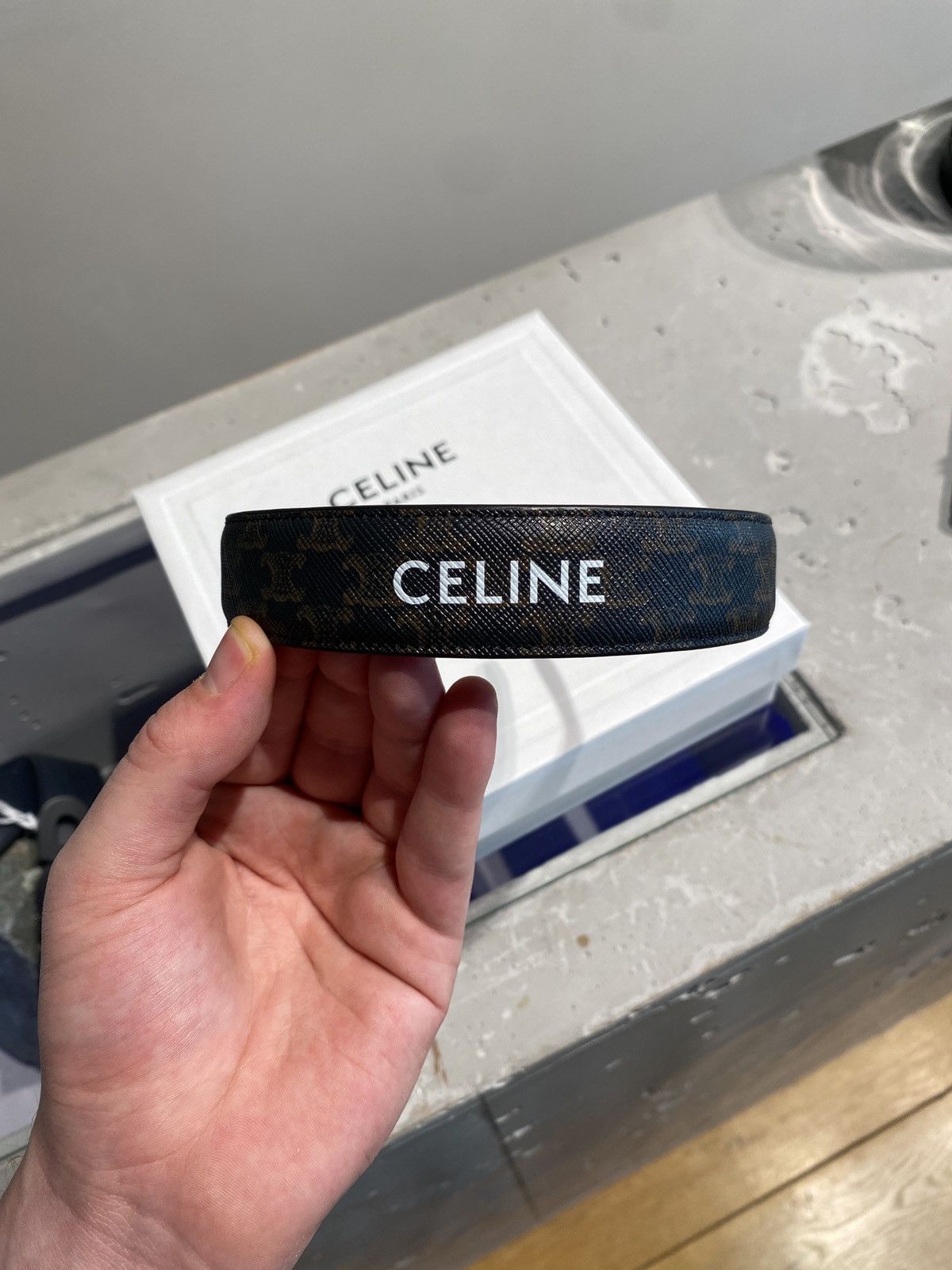 Celine BNWT Celine Logo Triomphe Hairband Size ONE SIZE - 2 Thumbnail