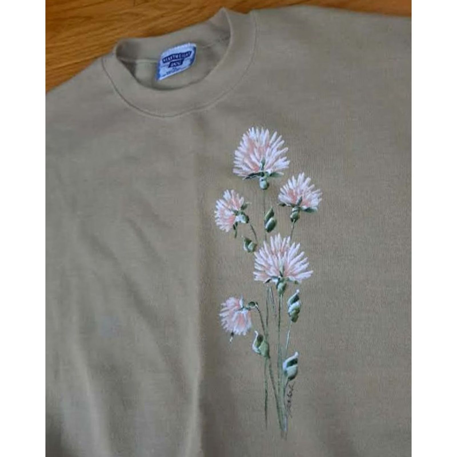 Lee Lee Shirt Womens XL Wildflowers Front Back Print USA Heavyweight Cotton Woman Sweatshirt Size XL / US 12-14 / IT 48-50 - 2 Thumbnail