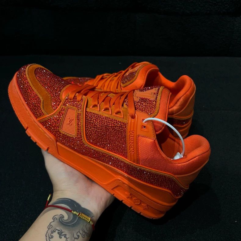Louis Vuitton Louis Vuitton Trainer Orange Full Drill Board Shoes Size US 10 / EU 43 - 8 Thumbnail