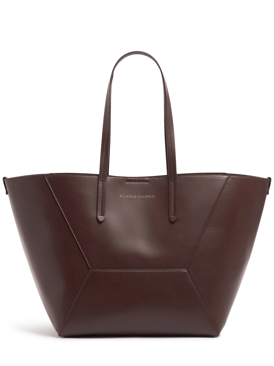 Brunello Cucinelli $3650 Burgundy Leather Tote New