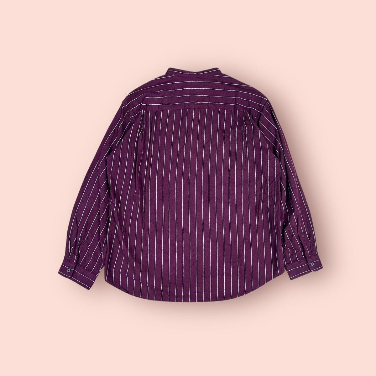 GU × Japanese Brand × Jun Takahashi VINTAGE GU PURPLE STRIPED SOFT FLANNEL STAND COLLAR Size US L / EU 52-54 / 3 - 2 Thumbnail