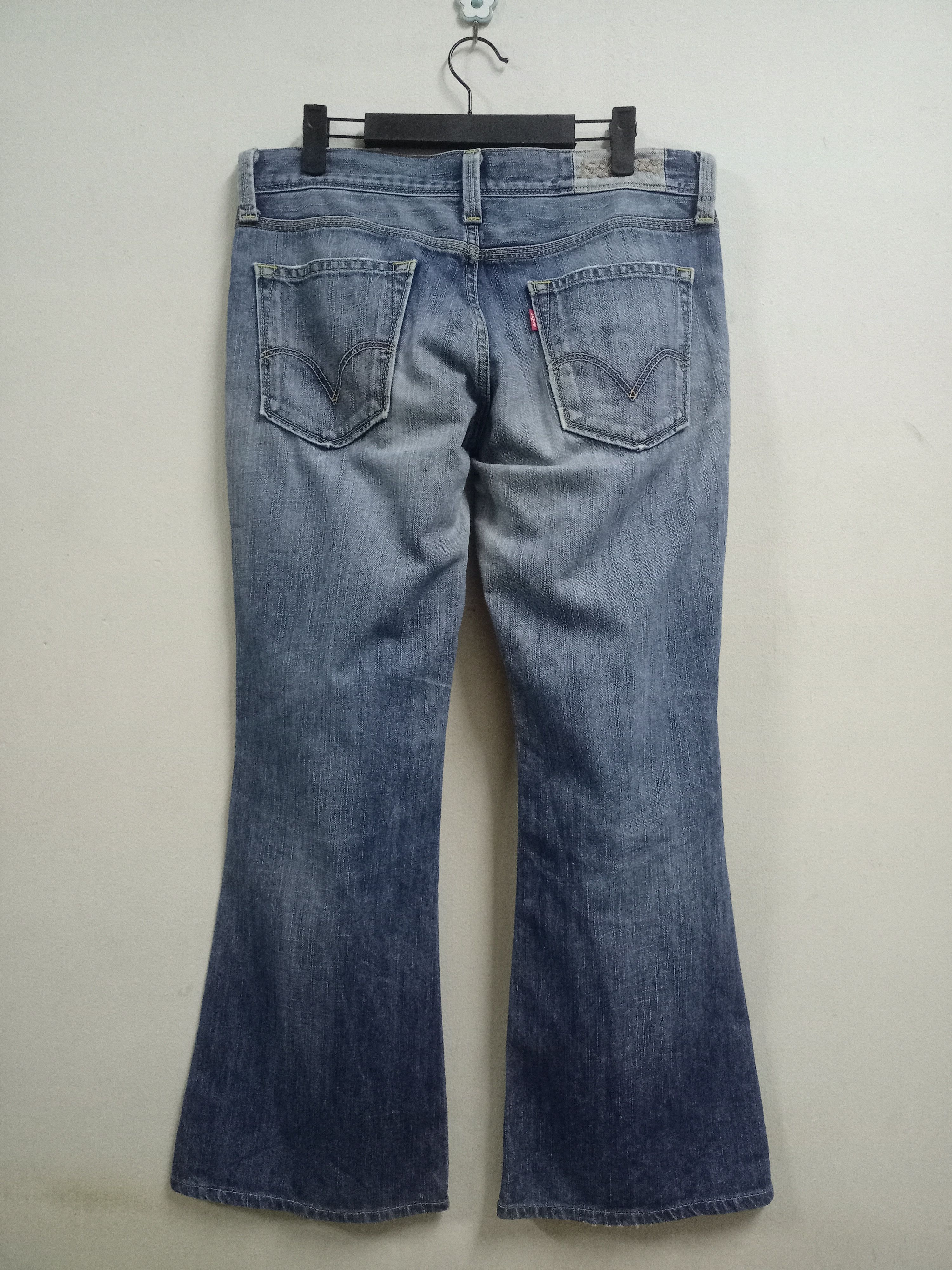 Levi's Vintage 90s Levis Japan Blue Wash Distressed Flare Jeans Size US 33 - 2 Thumbnail