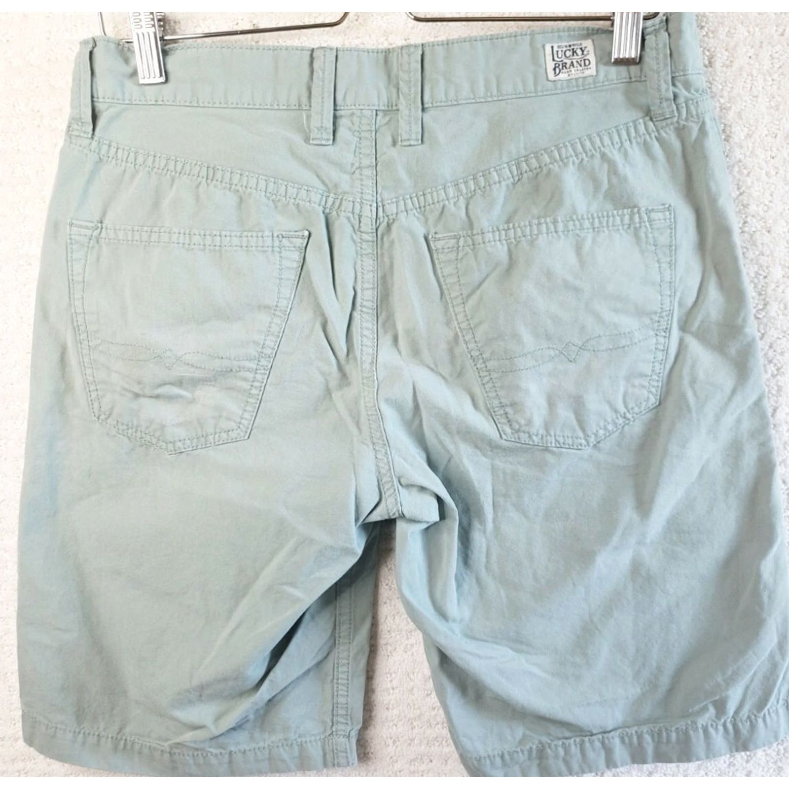 Lucky Brand Lucky Brand Men Chino Shorts Flat Front Slash Pockets Cotton Green 30 Regular XS? Size US 30 / EU 46 - 4 Thumbnail