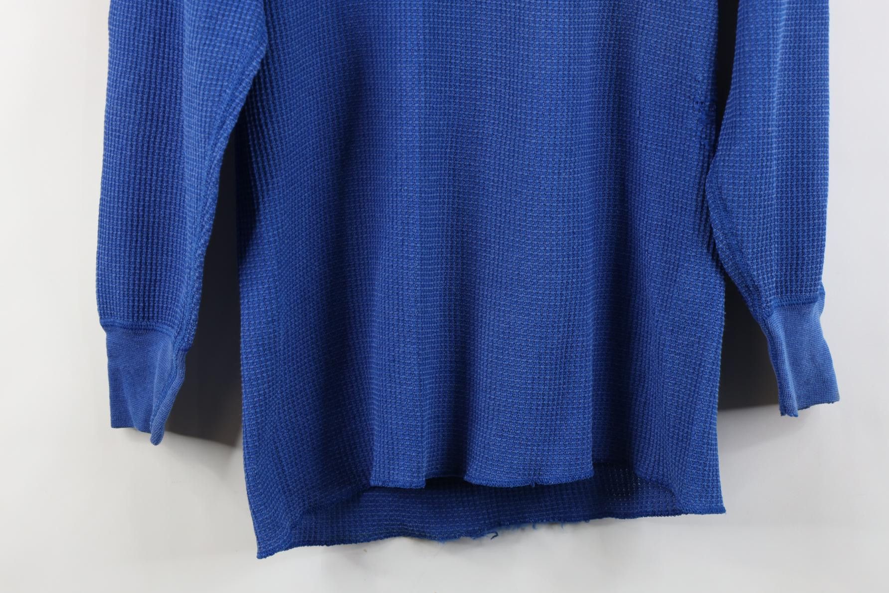 Vintage Vintage 70s Streetwear Knit Long Sleeve T-Shirt Blue USA Size US XL / EU 56 / 4 - 3 Thumbnail
