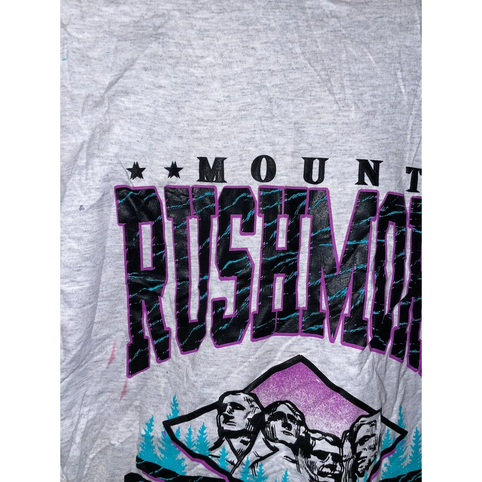 Signal Sport Vintage Mount Rushmore Shirt South Dakota Gray Purple Tee M Size US M / EU 48-50 / 2 - 13 Thumbnail