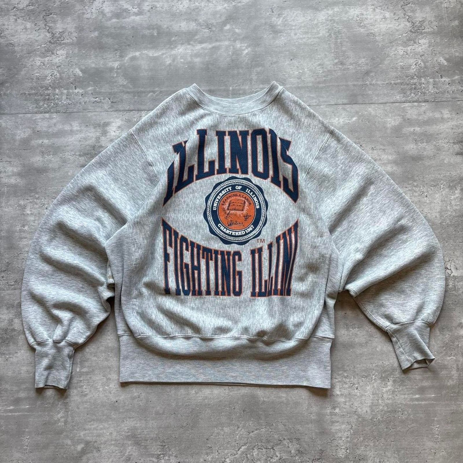 Logo 7 Vintage 1990s illinois collegeuniversity crewneck Size US L / EU 52-54 / 3 - 1 Thumbnail