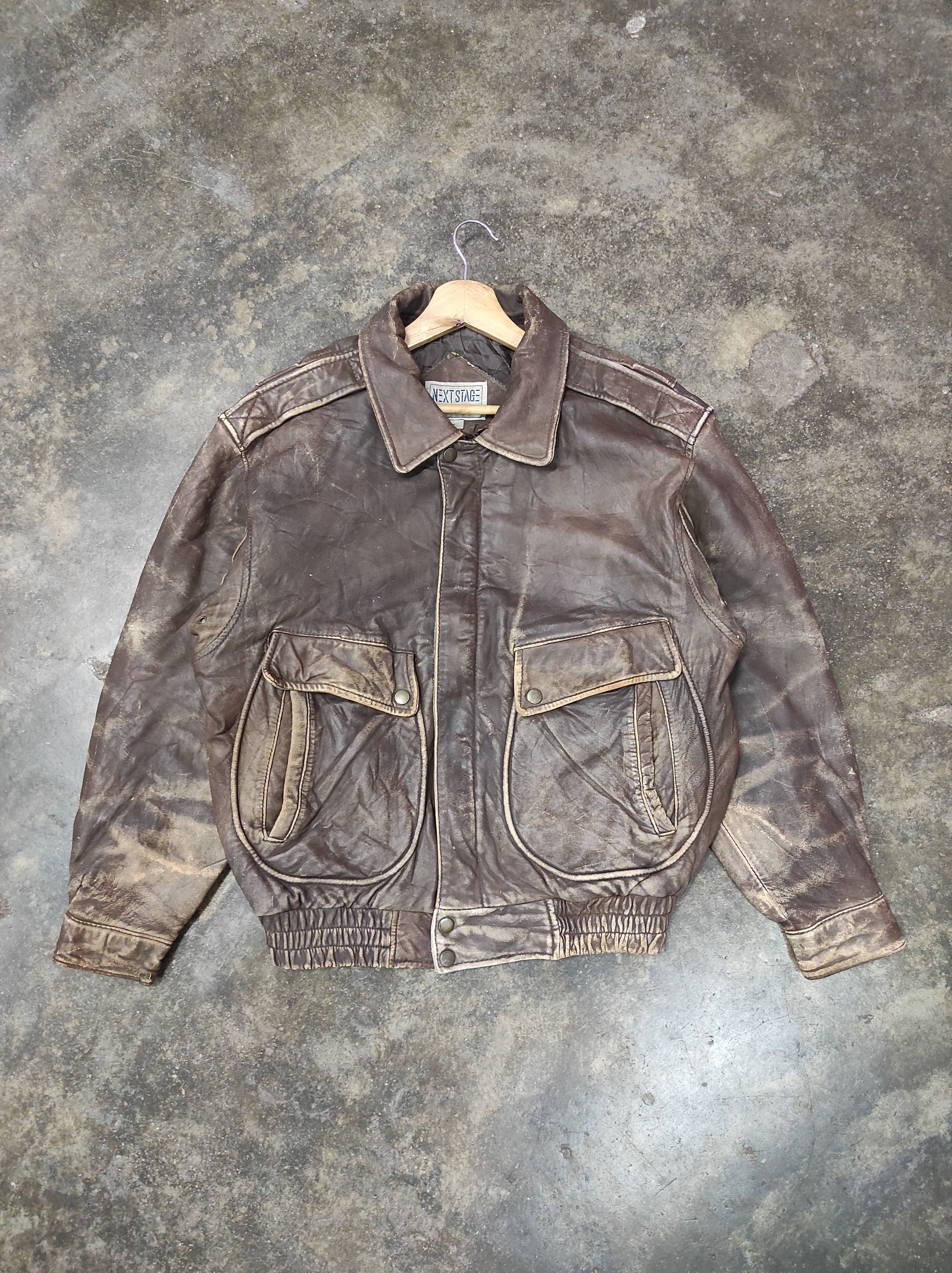 NEXT STAGE LEATHER CRAFT LEATHER BOMBER JACKET