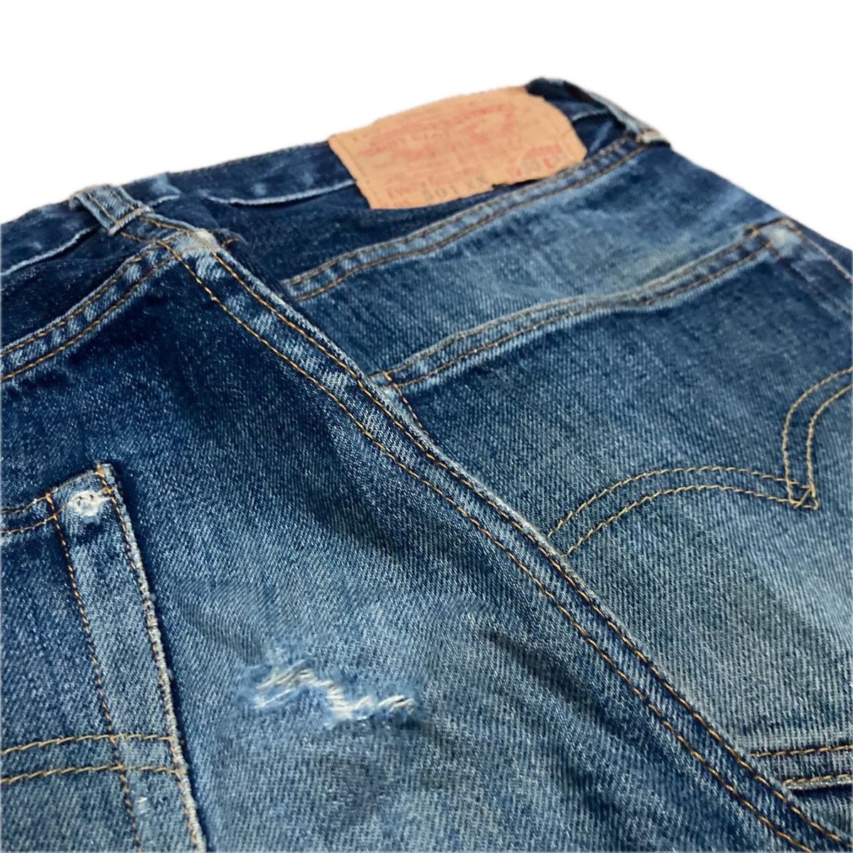 VINTAGE 30x34 LEVI’S BIG E 501XX SELVEDGE DISTRESSED JEANS