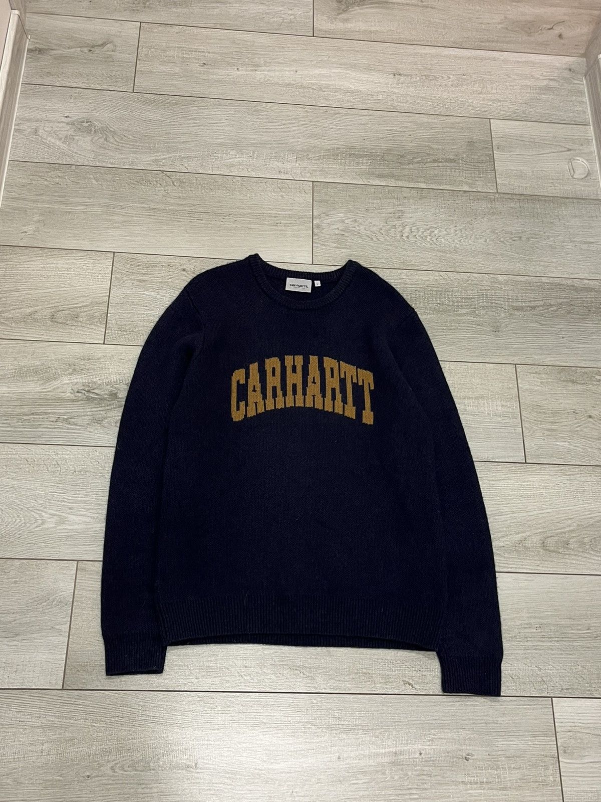 Carhartt Carhartt Big Logo Camo Knit Sweater Size US L / EU 52-54 / 3 - 1 Thumbnail
