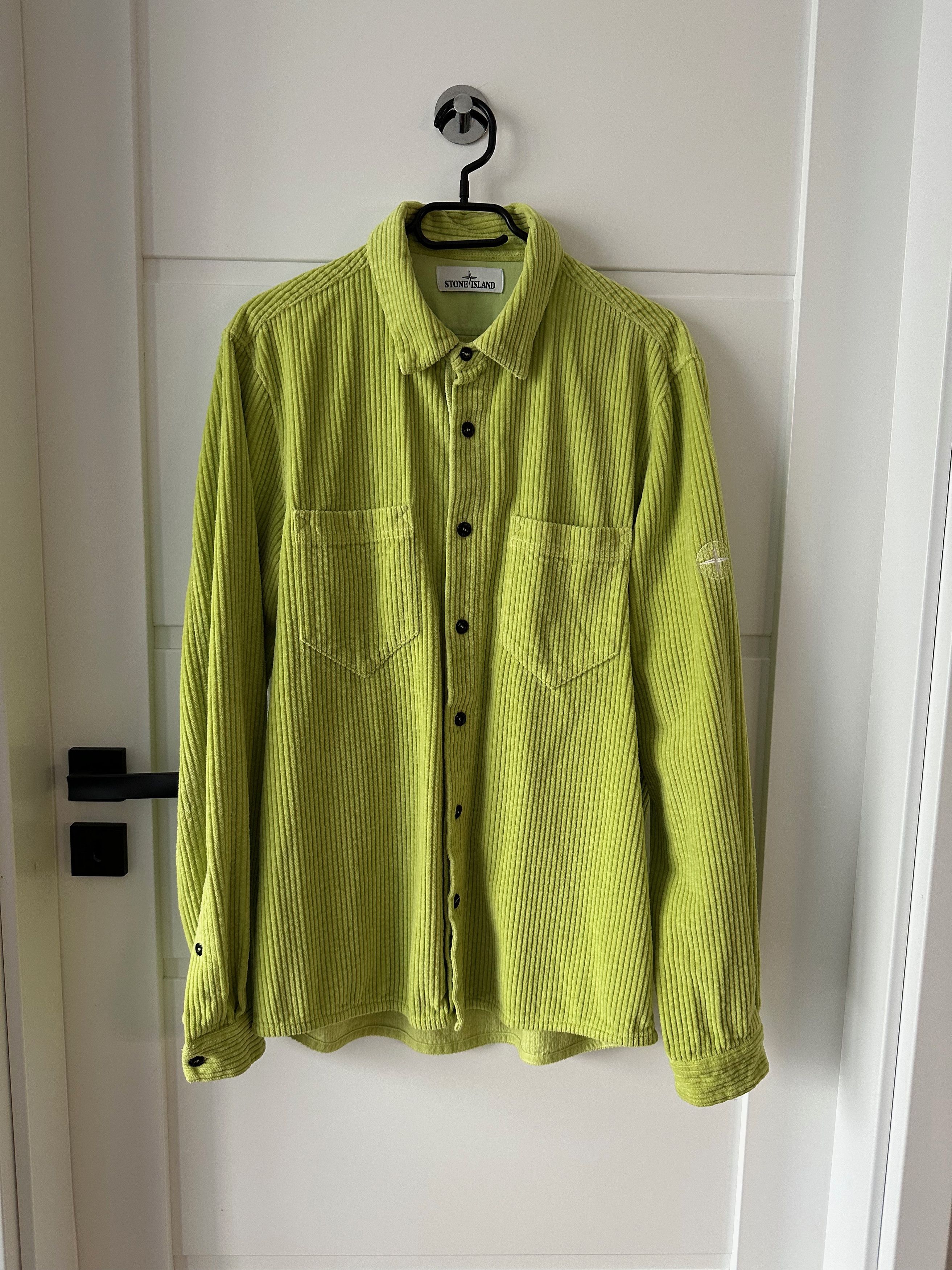 Stone Island Corduroy Lime green shirt LS