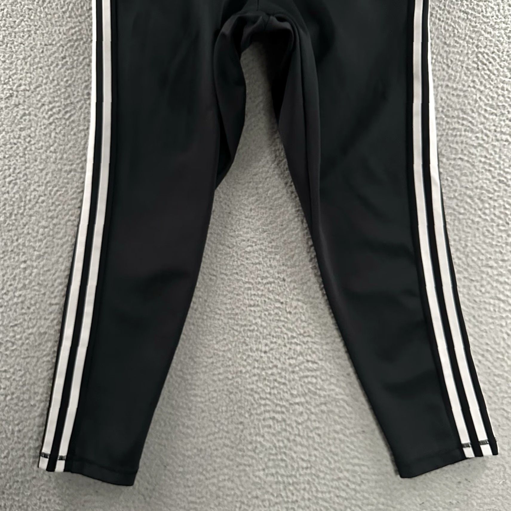Adidas Adidas Womens Pants Black 2X Aeroready Pull On Striped Polyester Tapered Ankle Pockets Size 40" / US 18 - 3 Thumbnail