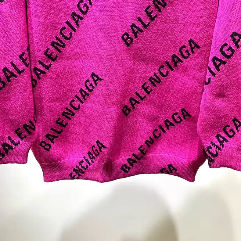 Balenciaga Balenciaga Fuchsia Full Print Knit Sweater Size US XS / EU 42 / 0 - 4 Thumbnail