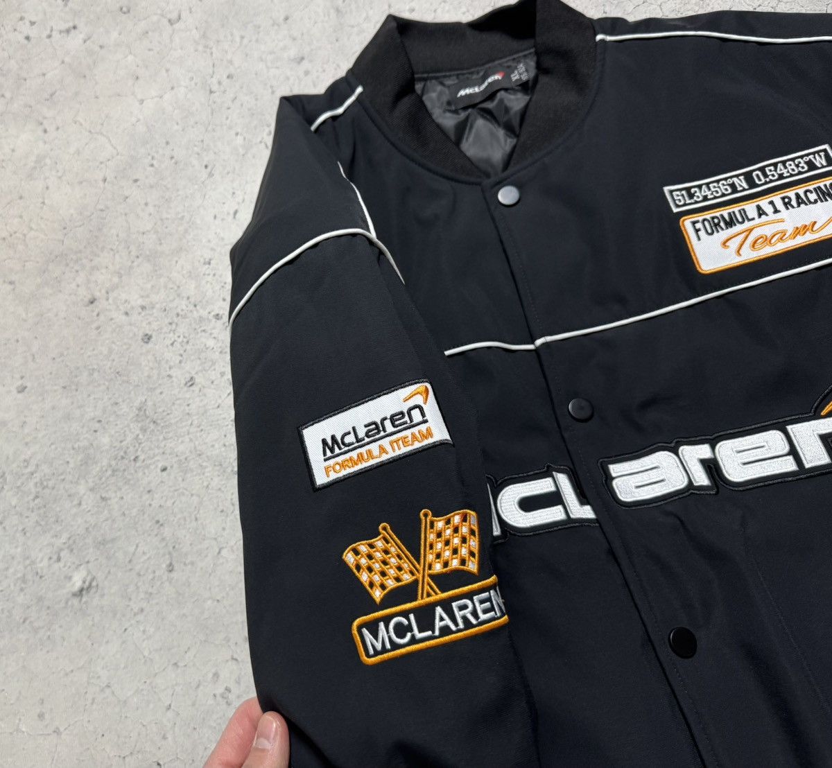 Malcolm McLaren Mclaren F1 Formula Racing Bomber Jacket Black Vintage Size US XL / EU 56 / 4 - 7 Thumbnail