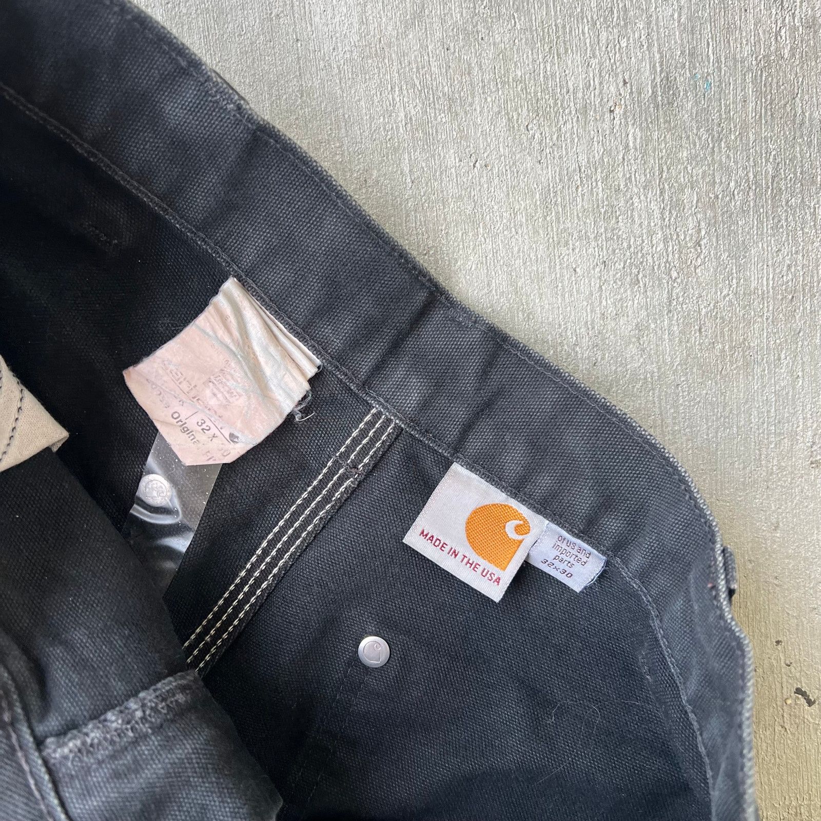Carhartt × Vintage Carhartt faded black double knee work wear carpenter pants Size US 29 - 6 Thumbnail