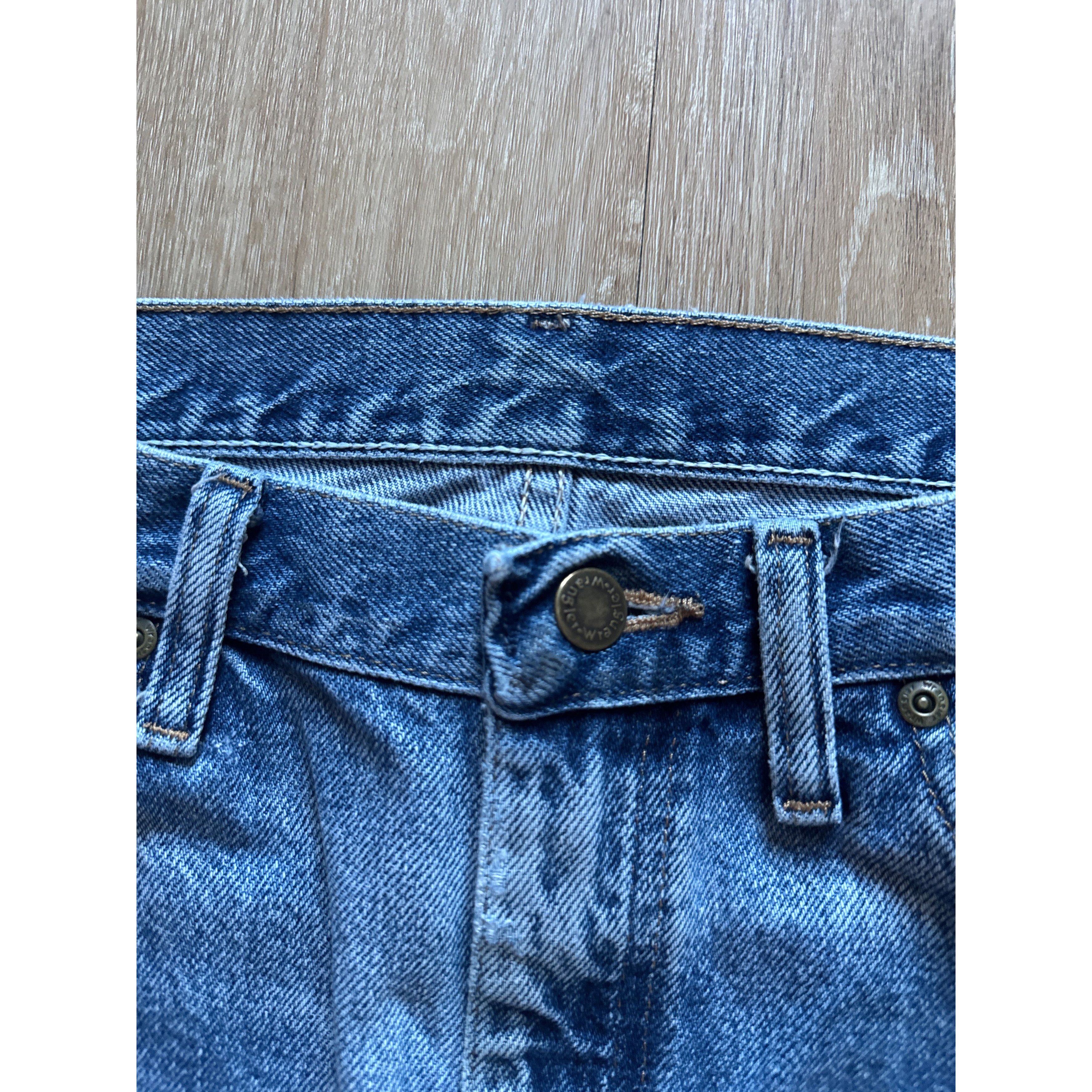 Wrangler Vintage Wrangler Distressed Regular Fit Blue Denim Jeans Size US 33 - 3 Thumbnail
