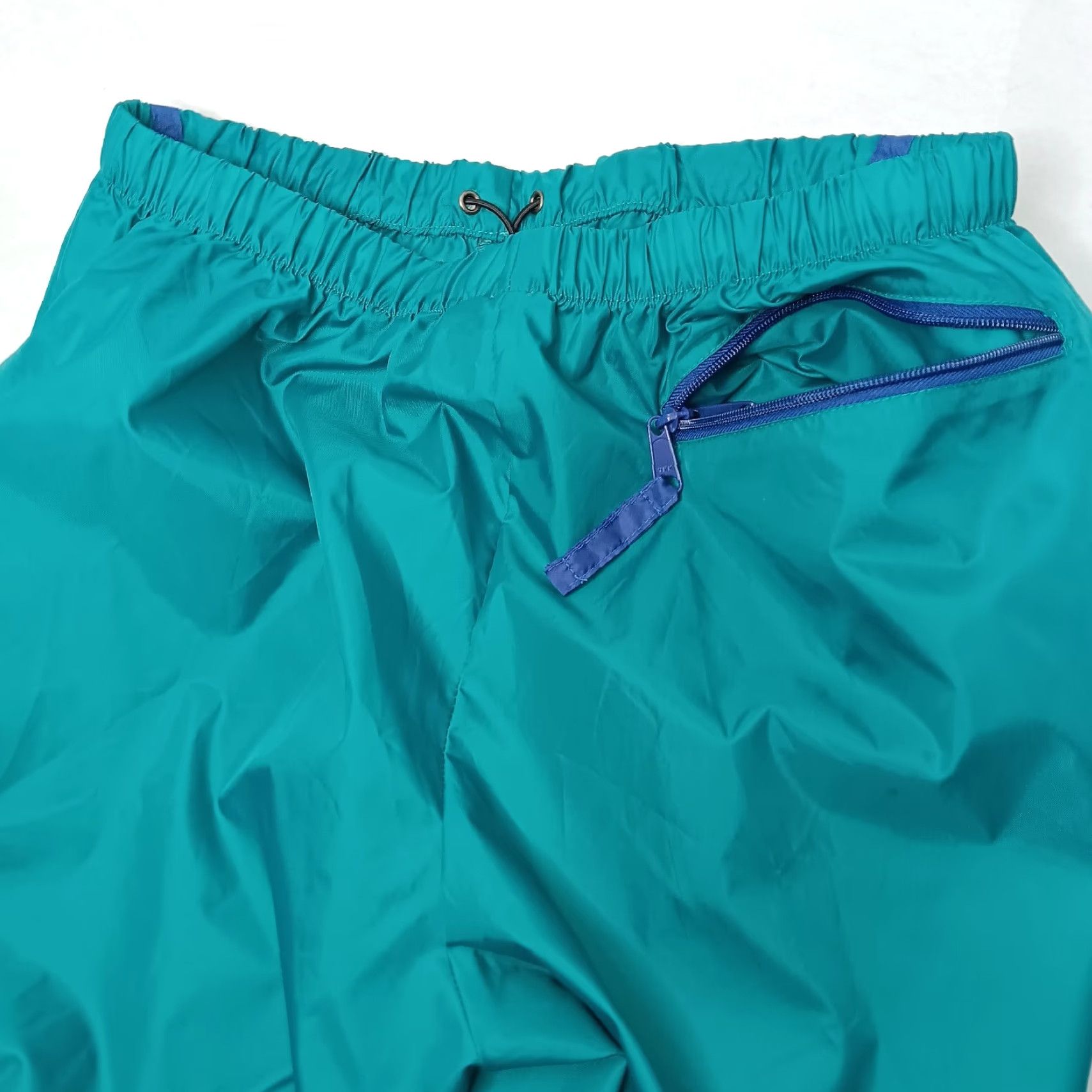 Rains VINTAGE Pro Ranier Men XL Rain Pants Windbreaker Rain Hike Outdoor Nylon Jogger Elastic Pocketed 35" Inseam Outdoor Fishing Hiking Camping blue/Teal Size US 36 / EU 52 - 7 Thumbnail
