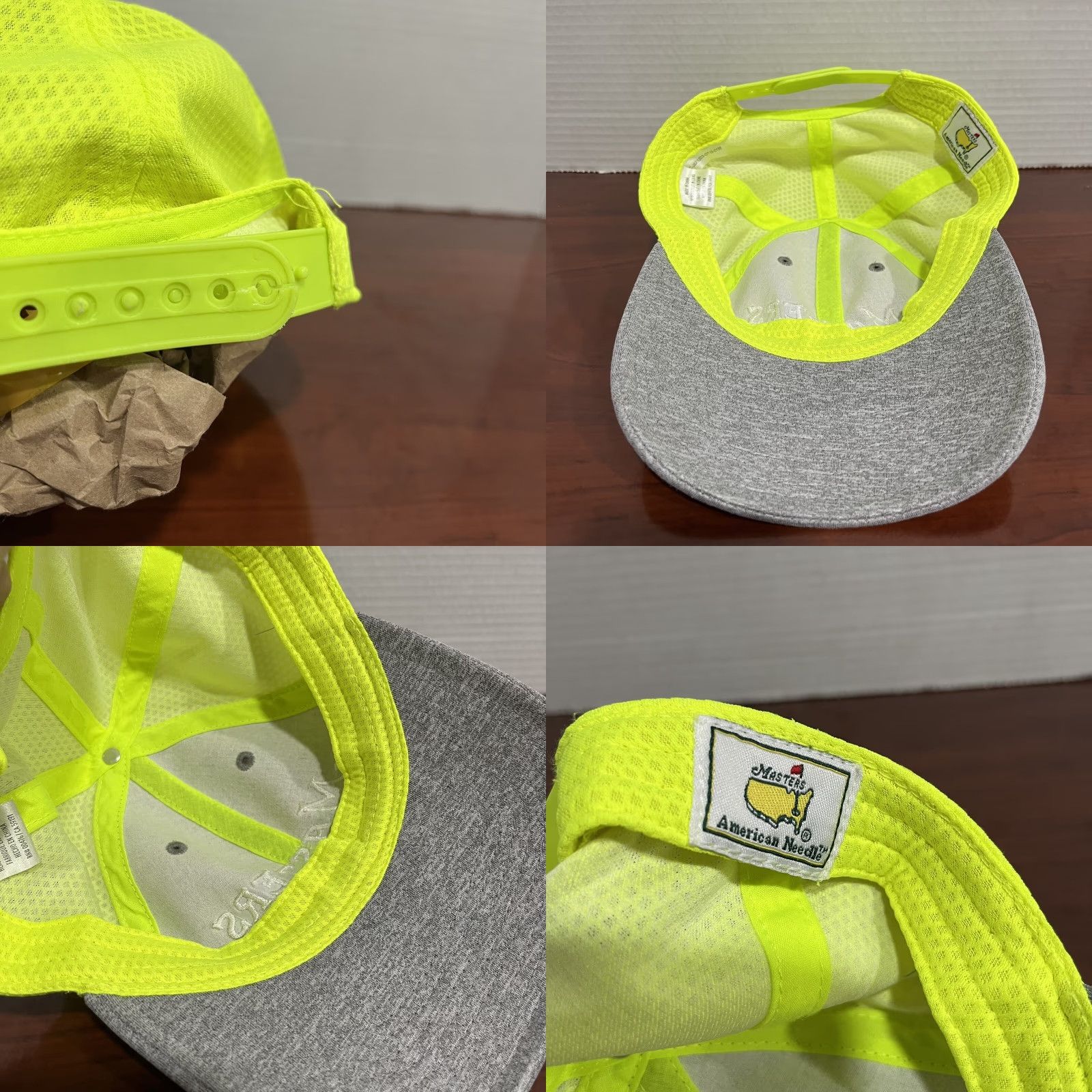 American Needle American Needle The Masters Hat Cap Snap Back Gray Neon Yellow Golf Hat Mens Flawed Adjustable Lightweight Outdoor Sports USA Size ONE SIZE - 8 Thumbnail