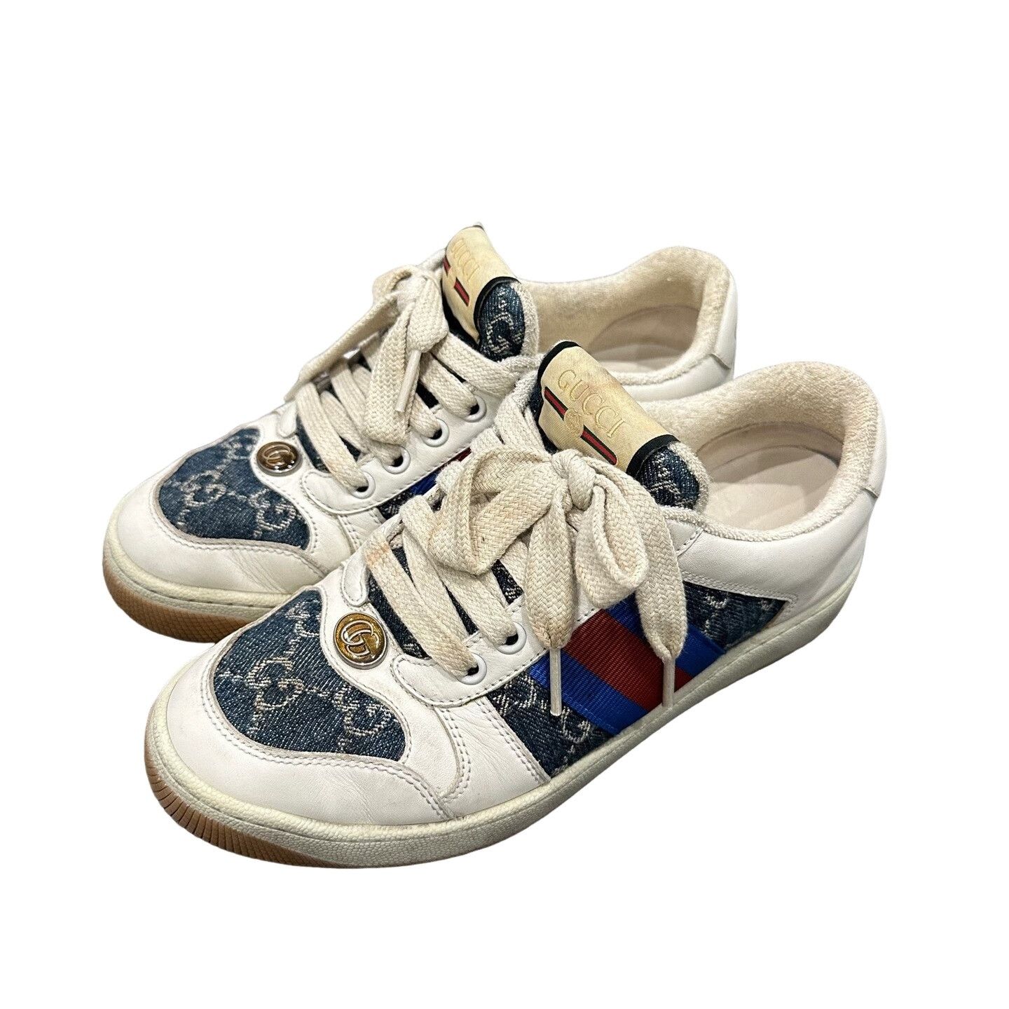 Gucci Gucci Screener GG Denim Sneakers 35.5 Size US 5.5 / IT 35.5 - 1 Thumbnail