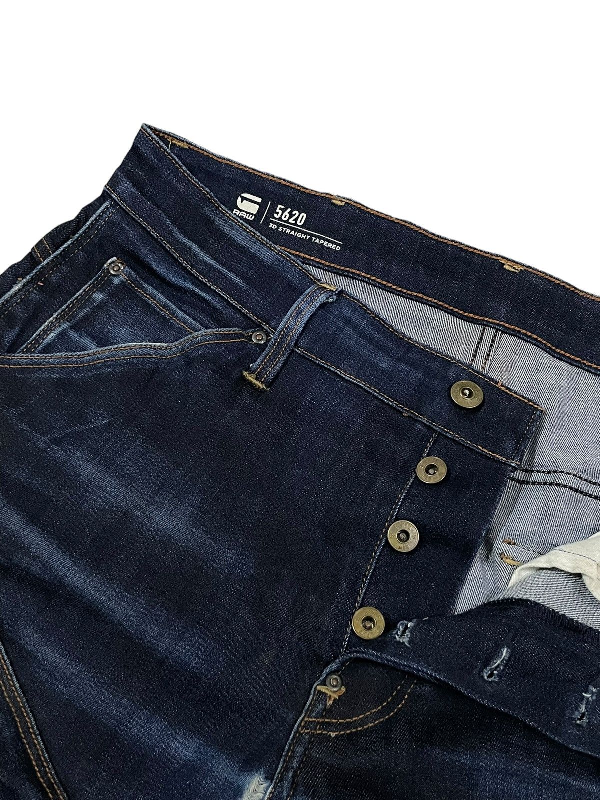 G-Star Vintage G Star Raw Double Knee Denim Pad Biker Pants Jeans Size US 33 - 10 Thumbnail