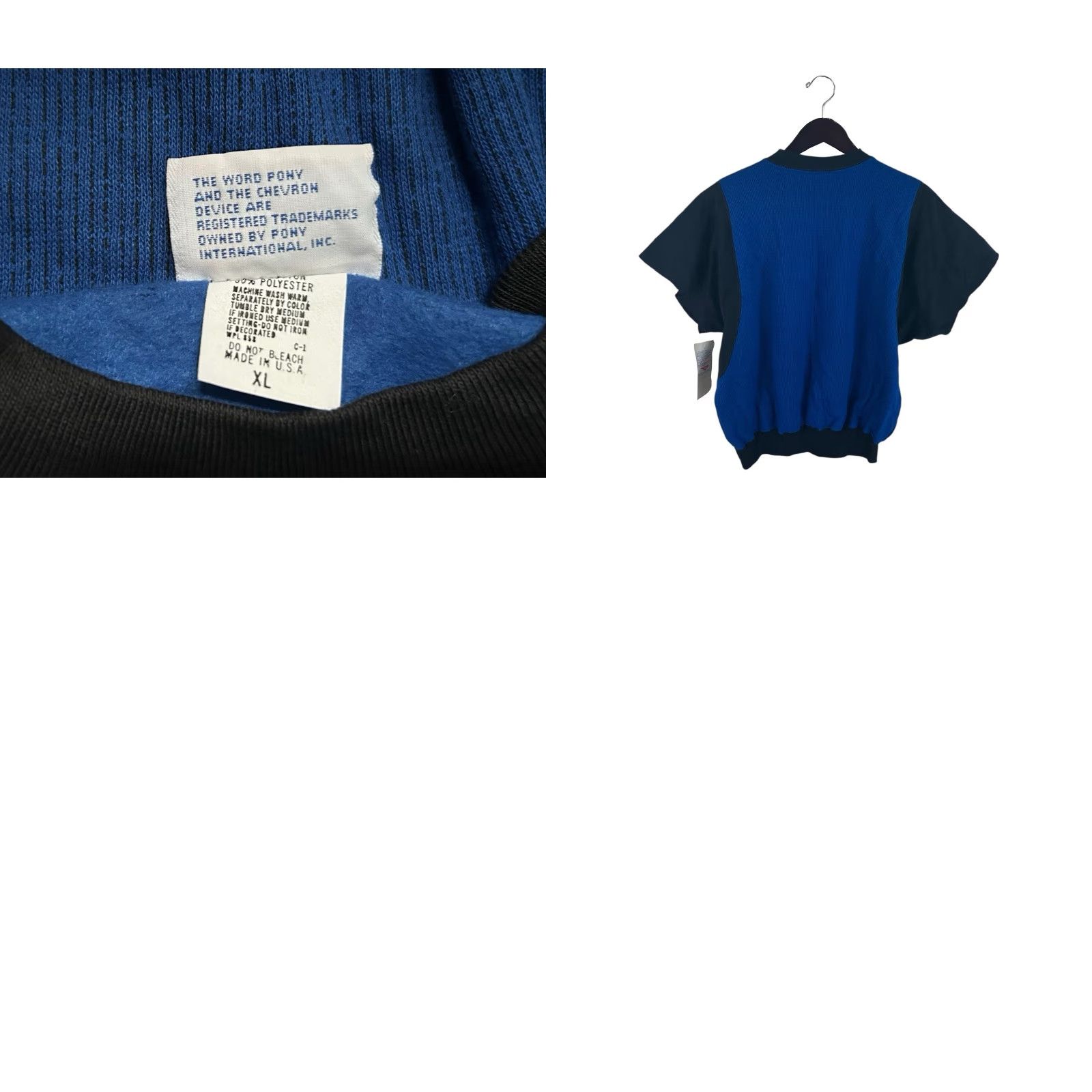 PONY VINTAGE PONY T-Shirt Mens 90s Batwing Sleeve Deadstock NWT Made in USA Blue Royal PONY Screen Print Logo Mens XL, 90s, Activewear Size US XL / EU 56 / 4 - 8 Thumbnail