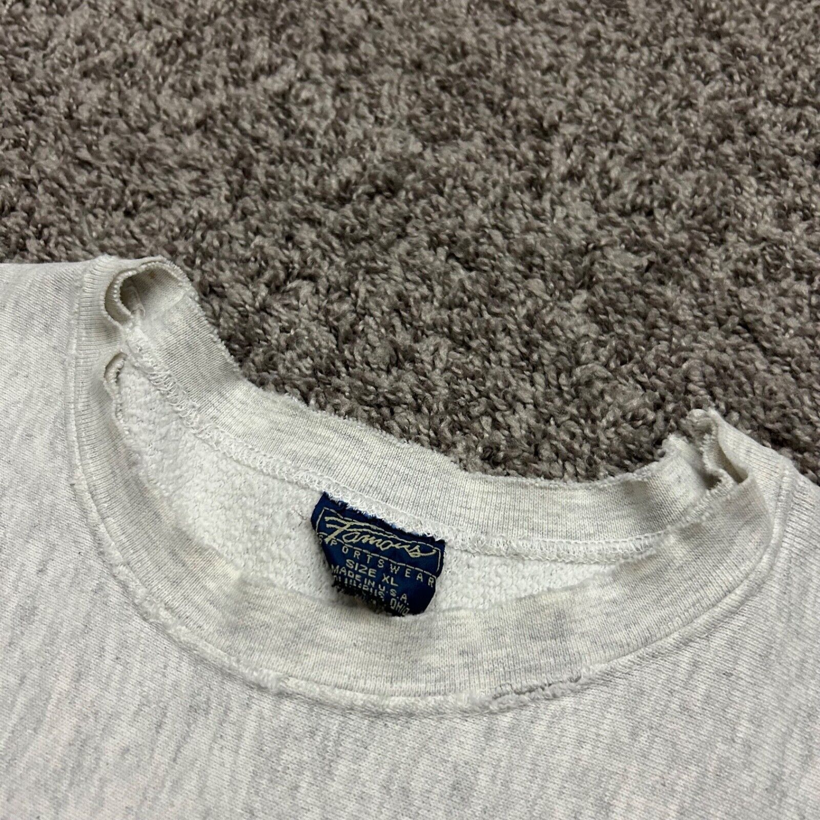 Vintage Vintage Thrashed Sweatshirt Crewneck Pullover 90s y2k Gray Size US XL / EU 56 / 4 - 8 Thumbnail