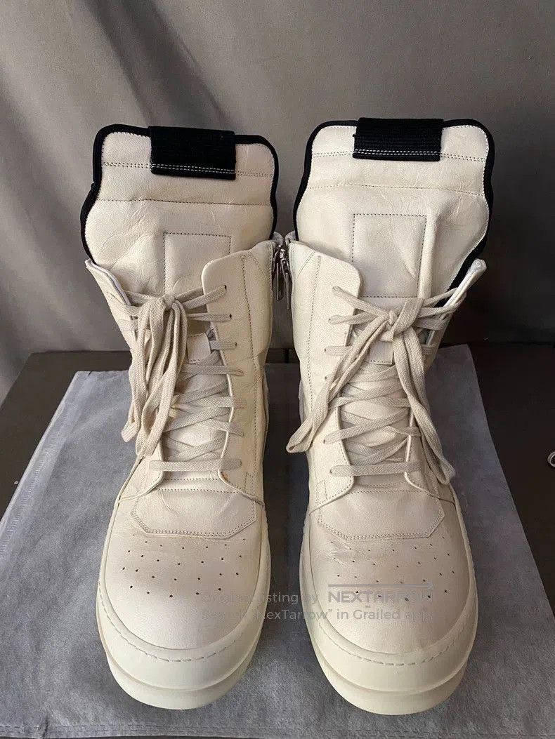Rick Owens Rick Owens White Leather High. Size US 10.5 / EU 43-44 - 2 Thumbnail