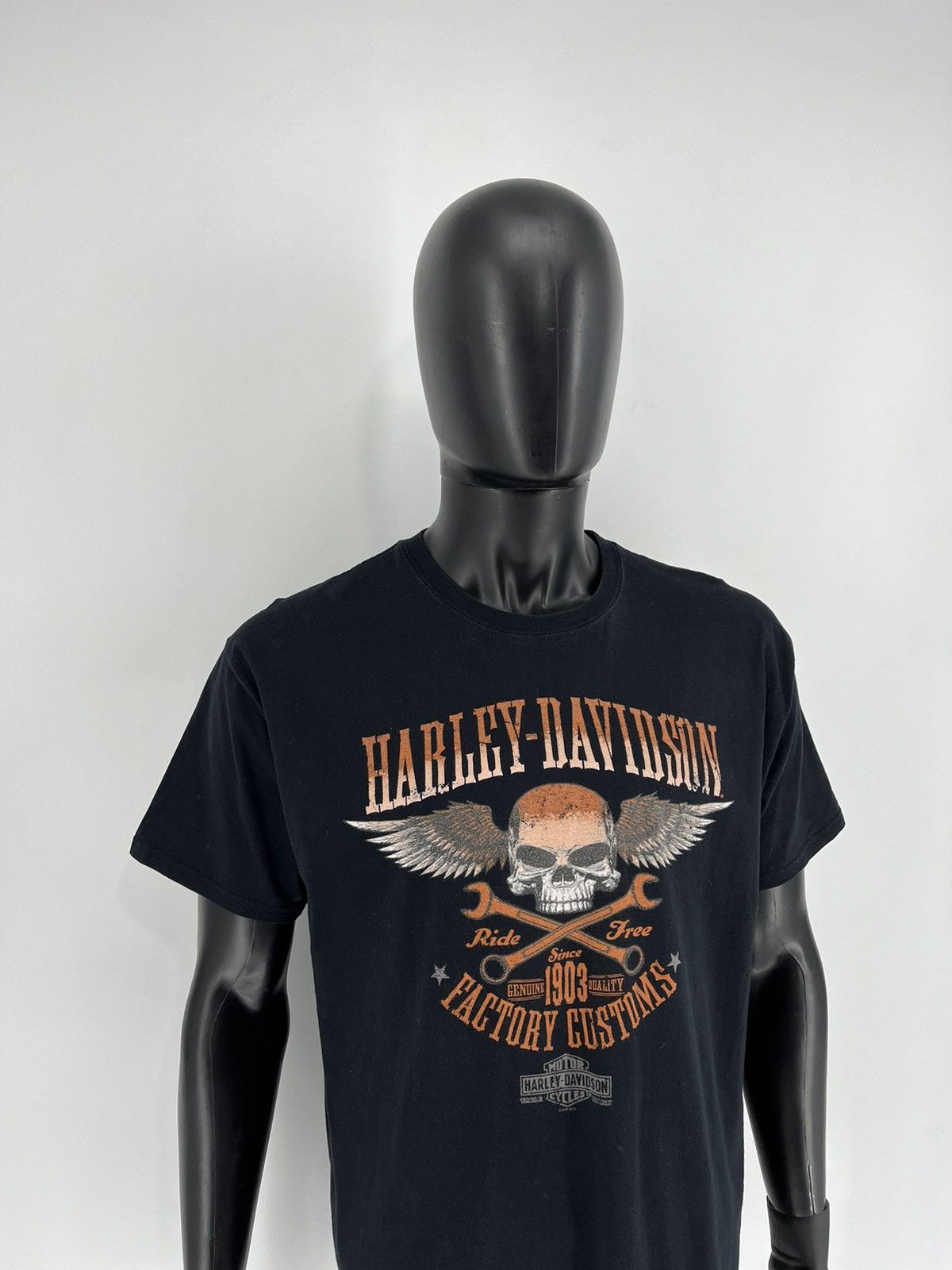 Harley Davidson Harley Davidson Spell Out Factory Customs Pocket T-Shirt Size US XL / EU 56 / 4 - 3 Thumbnail