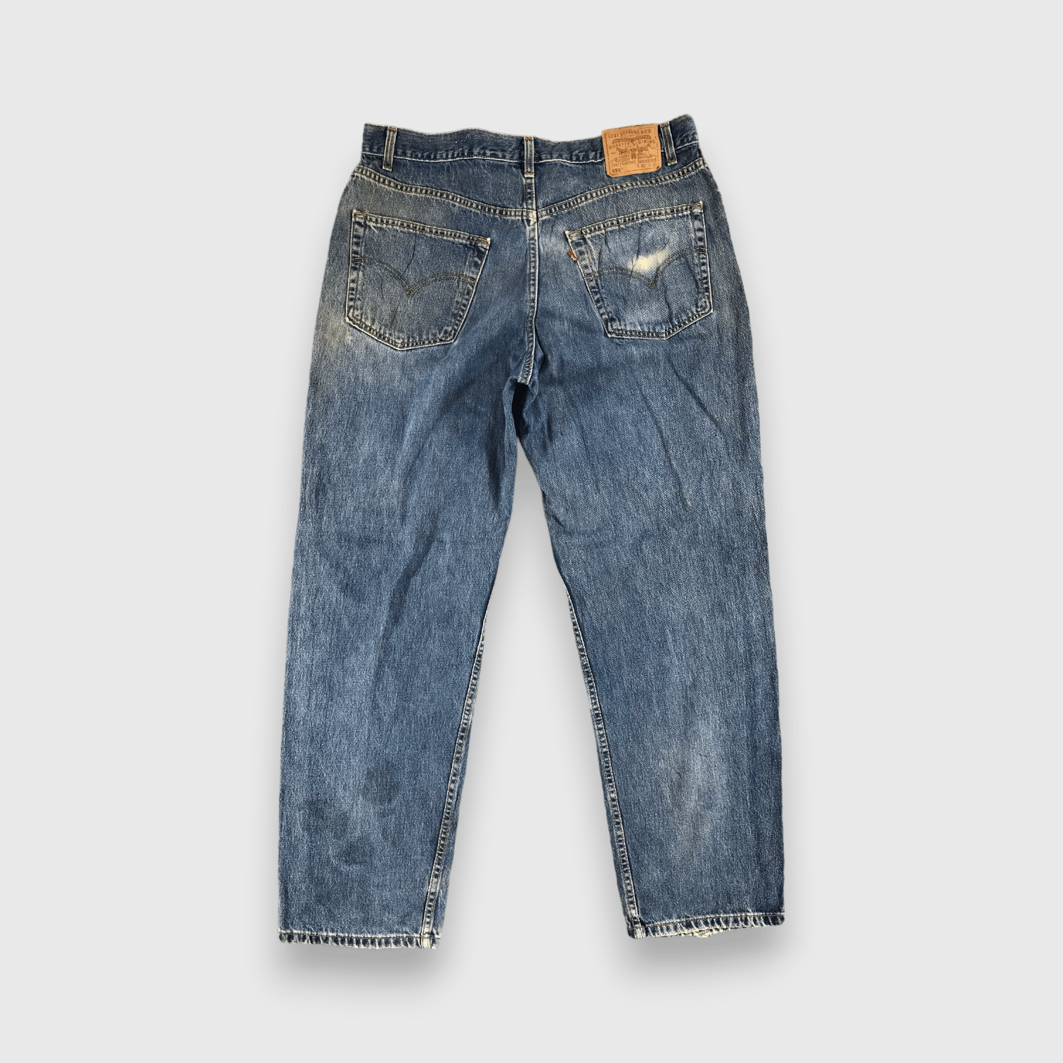 Levi's Vintage 90s Dirty Blue Wash Levis 550 Jeans-J1206 Size US 39 - 2 Thumbnail