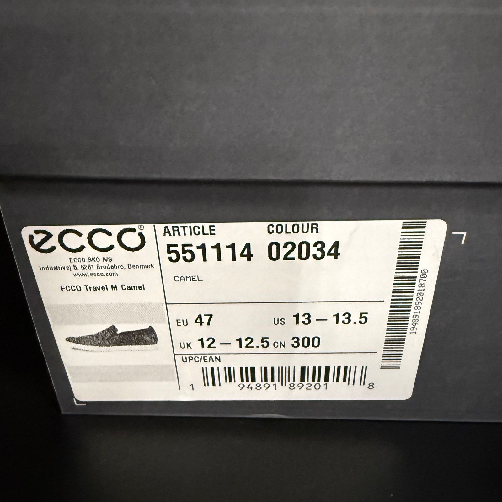 Ecco ECCO MEN'S 46 BROWN TRAVEL SLIP ON 55111402034 CAMEL SUEDE Size US 13 / EU 46 - 5 Thumbnail